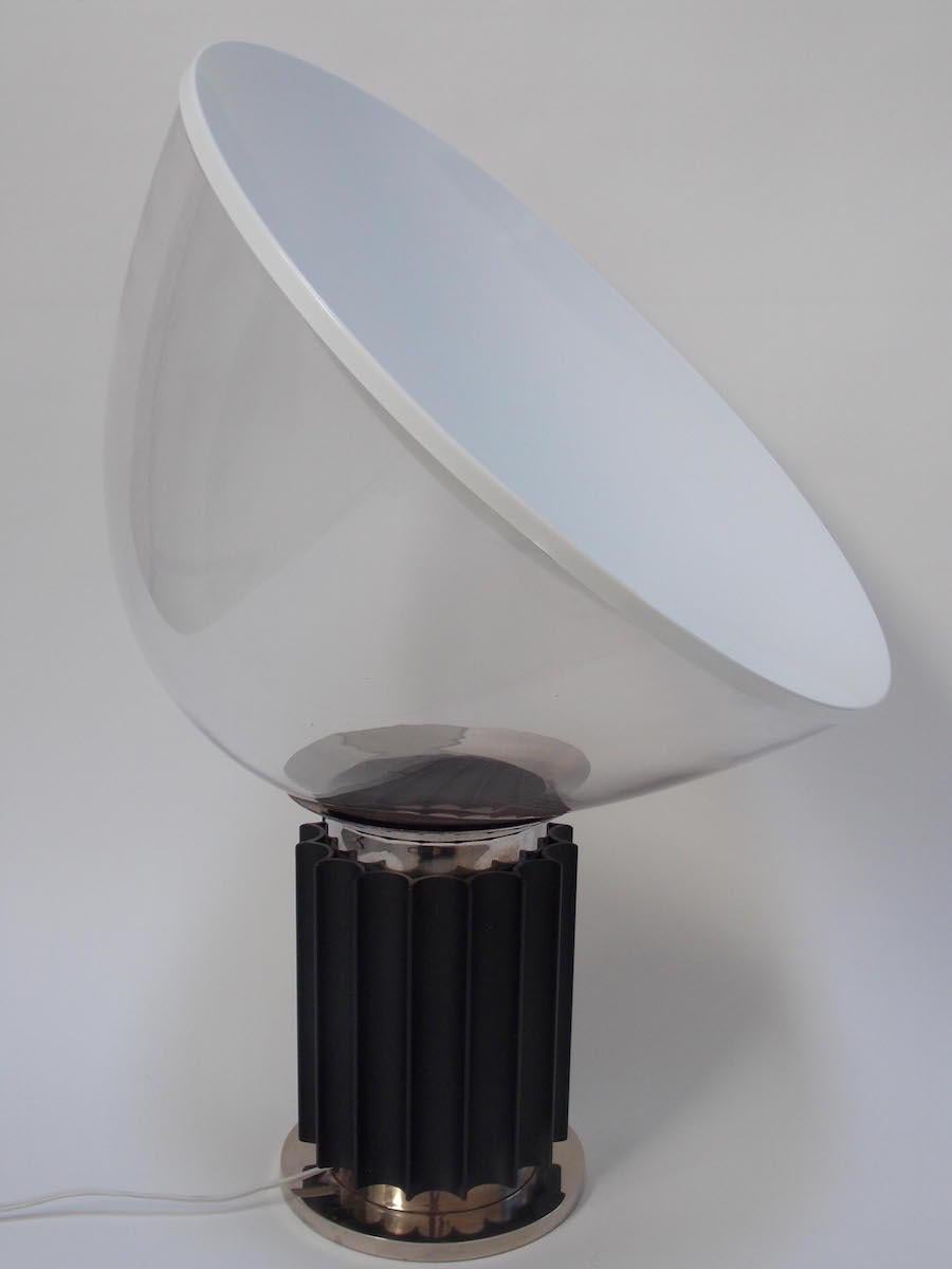 Glass Achille and Pier Giacomo Castiglioni Taccia Table Lamp