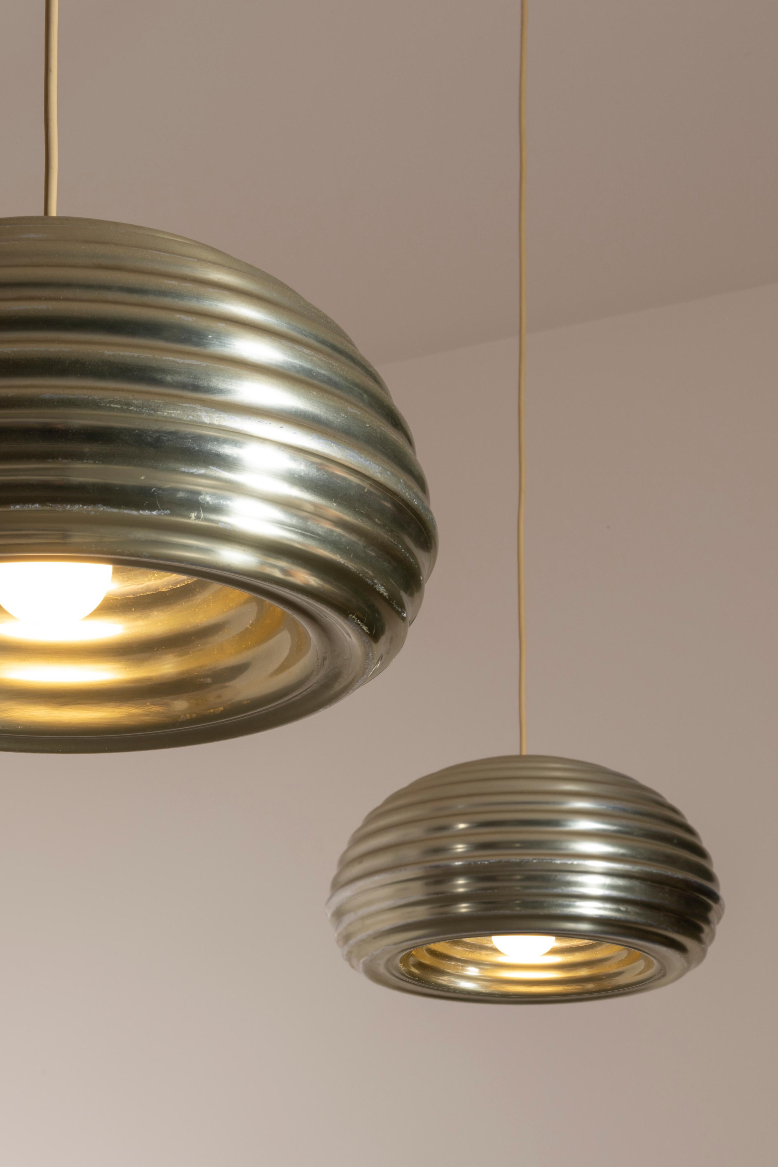 Metal Achille and Piergiacomo Castiglioni Splugen Brau pendant light, Flos, Italy 1964