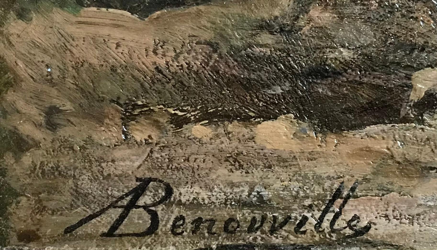 El Teverone en Lunghezza; cerca de Roma - Italia - Painting Escuela francesa de Achille BENOUVILLE