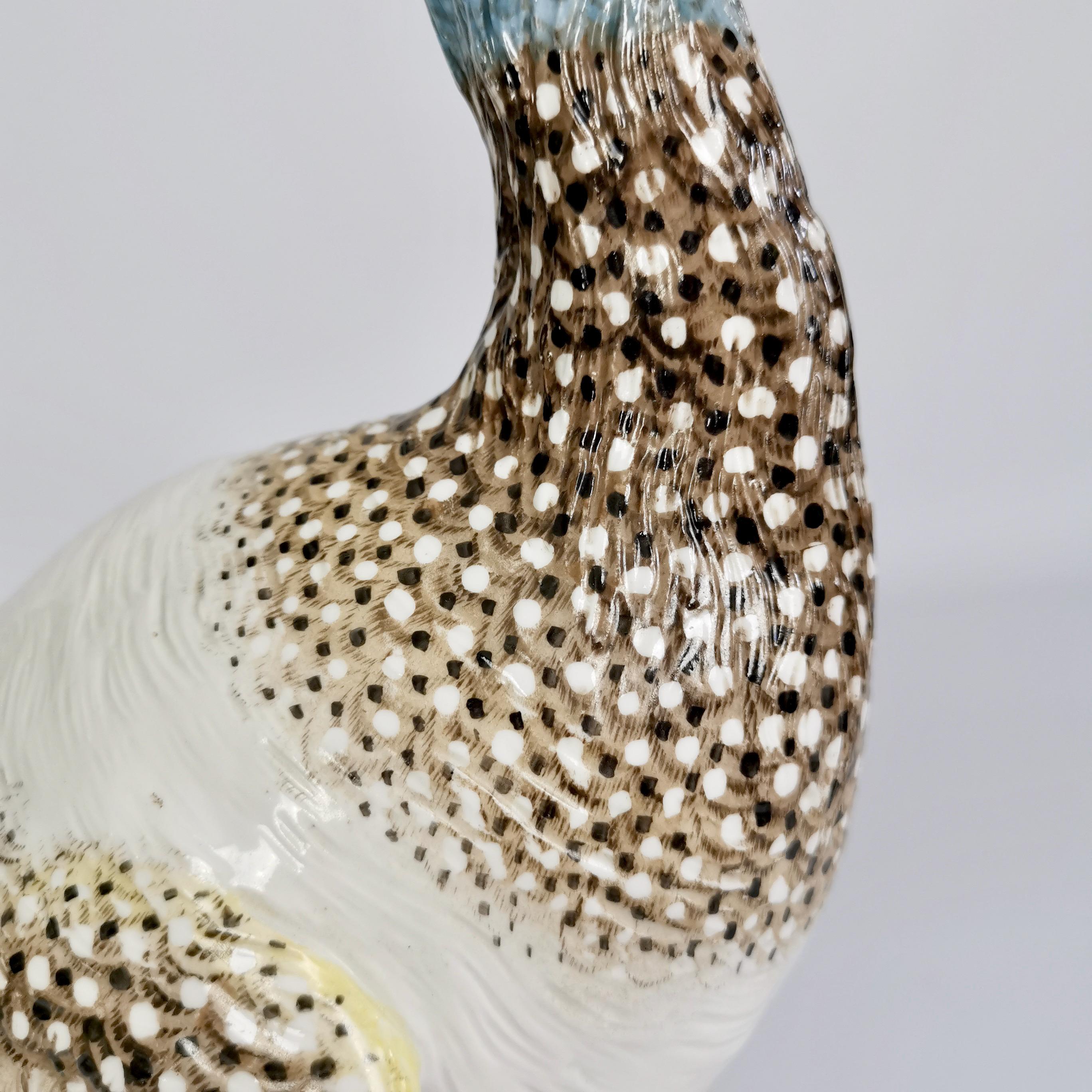 Achille Bloch Porcelain Figure of Guinea Fowl, Dresden Style, ca 1900 5