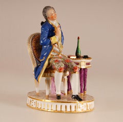 Achille Bloch Porcelain Figurine French Figural Group Nobleman 19th Century