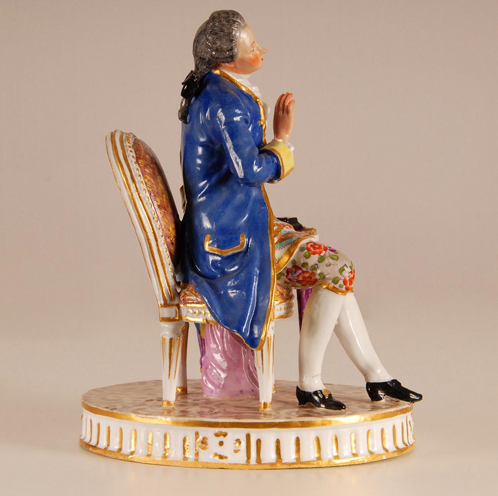 Französische Nobleman-Figur Achille Bloch aus Porzellan, 19. Jahrhundert (Napoleon III.) im Angebot