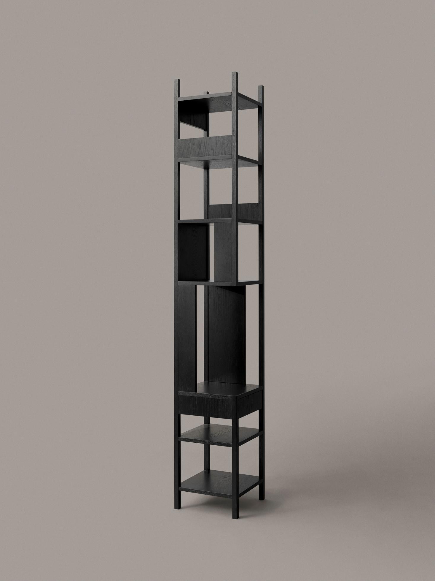 Achille Castiglioni, 1991 Left Handed Black Oiled Oak Lungangolo For Karakter en vente 2
