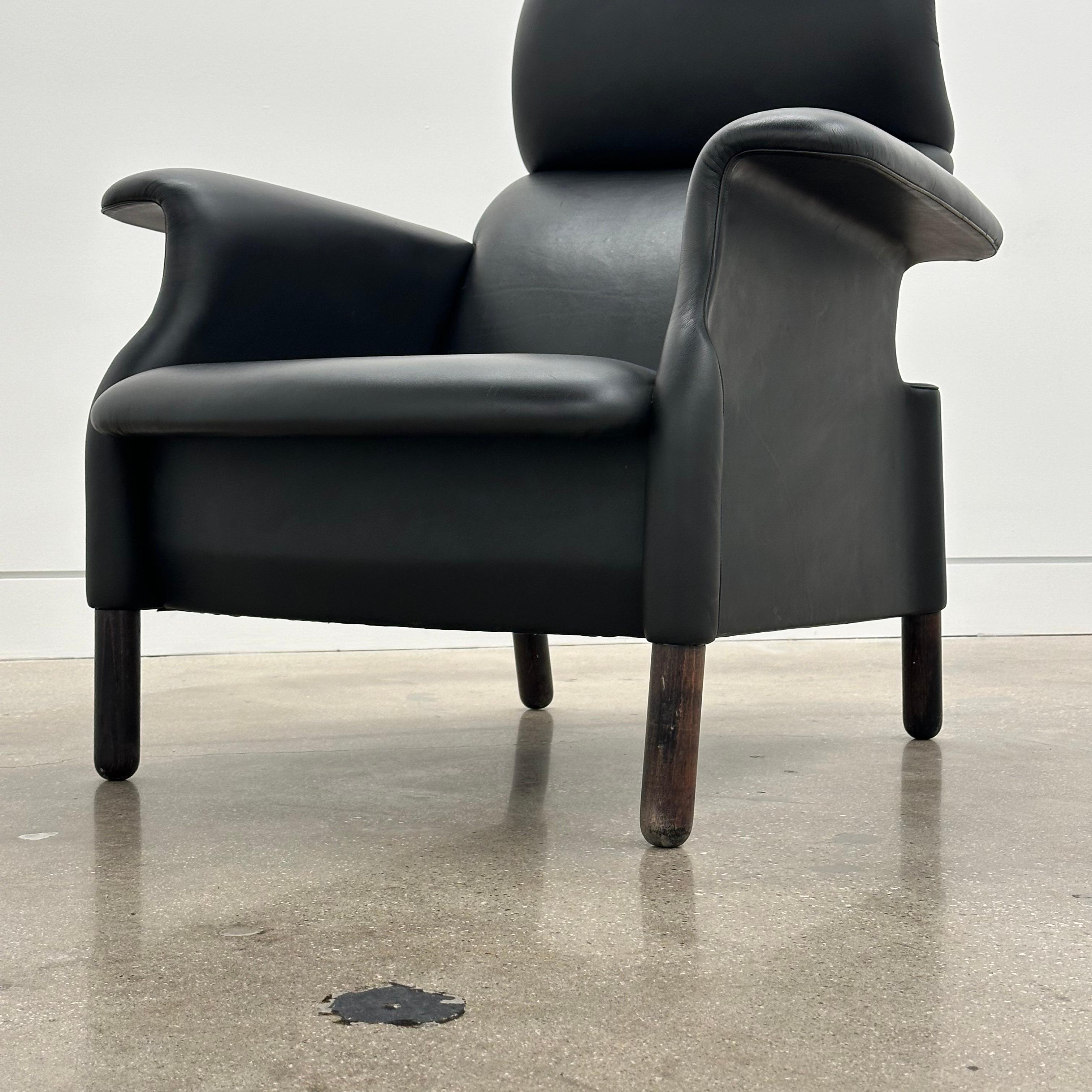 Mid-Century Modern Achille & Pier Giacomo black leather 