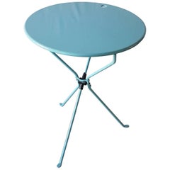 Achille Castiglioni Blue Folding Serving Italian Table in Steel, Zanotta, 1980 Achille Castiglioni Blue Folding Serving Italian Table in Steel, Zanotta, 1980