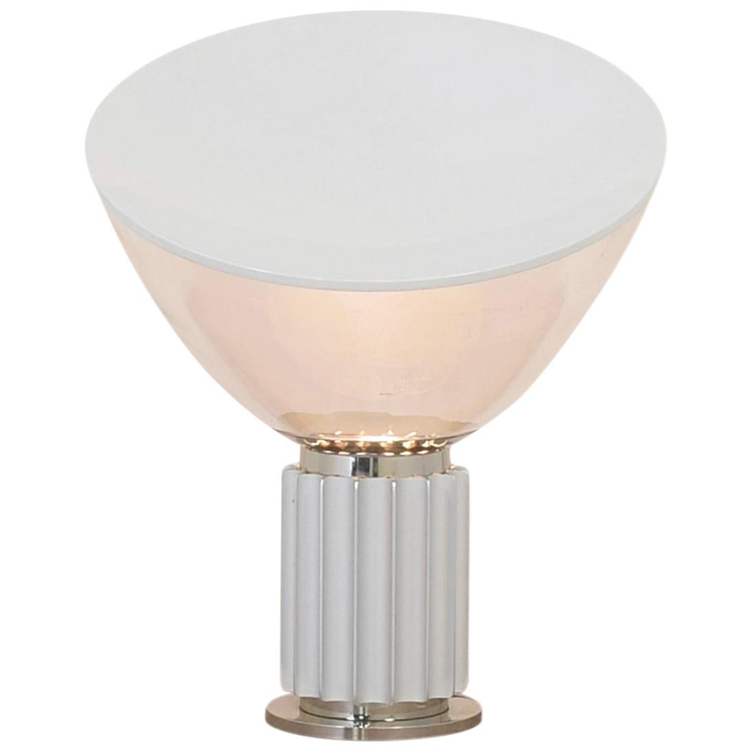 Achille Castiglioni for Flos Italian Modern 'Taccia' Table Lamp, Large, Silver For Sale 1