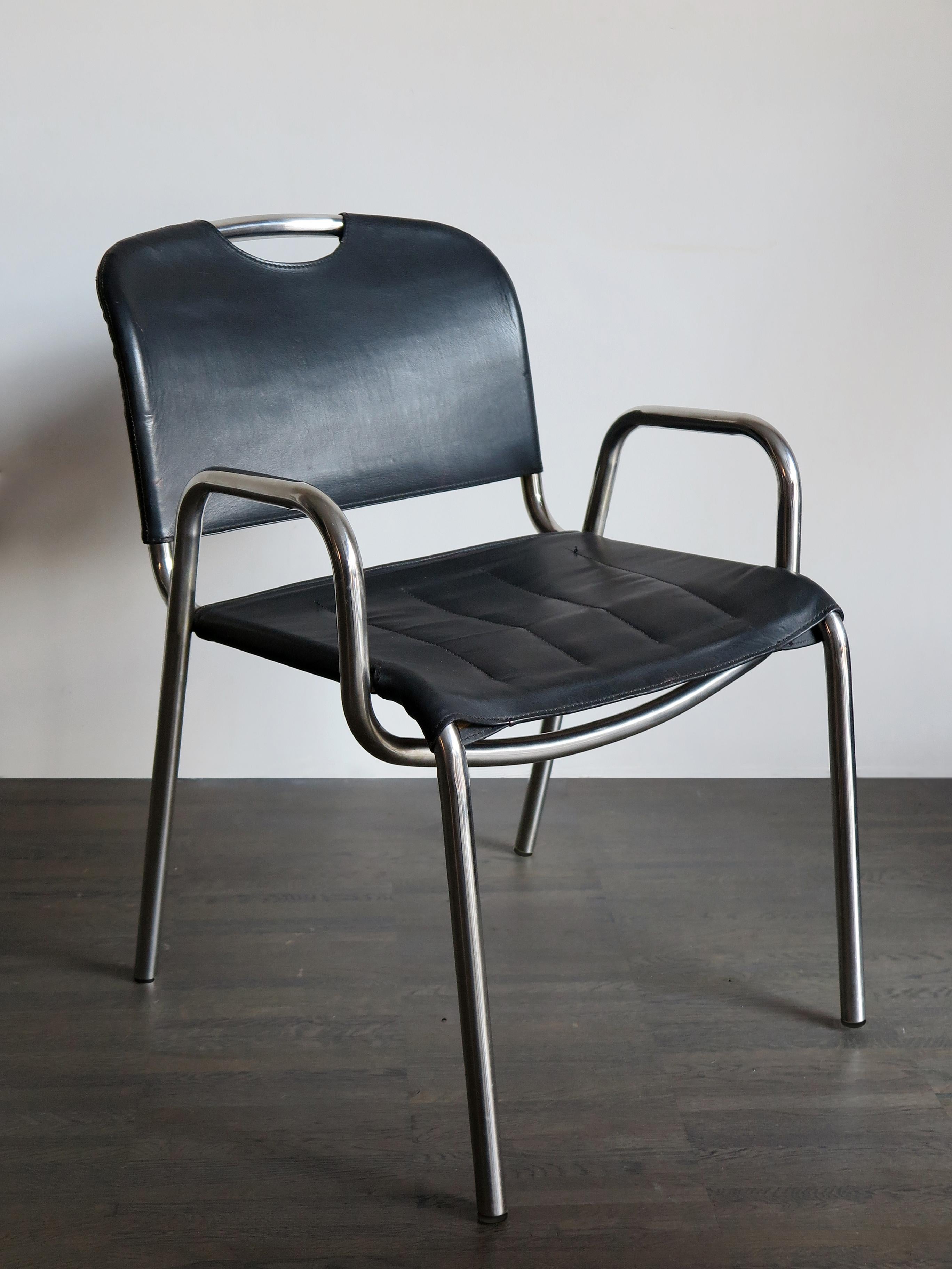 Achille Castiglioni for Zanotta Dining Leather Chairs Model Castiglia, 1960s 1