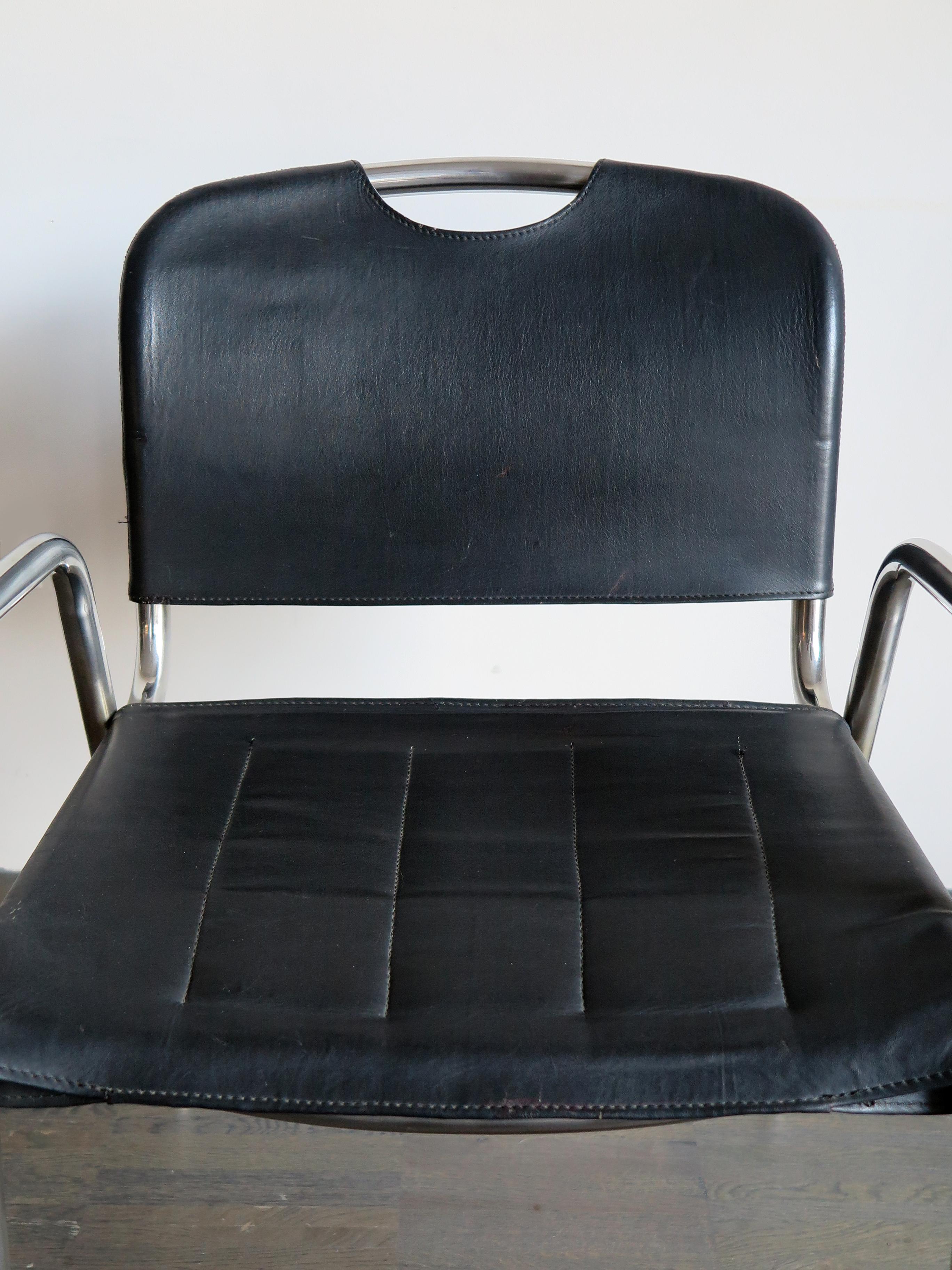 Achille Castiglioni for Zanotta Dining Leather Chairs Model Castiglia, 1960s 2