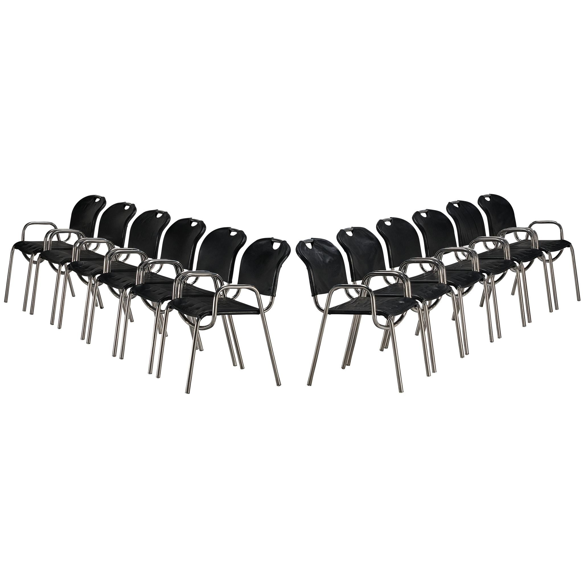 Achille Castiglioni for Zanotta Set of Twelve 'Castiglia' Dining Chairs