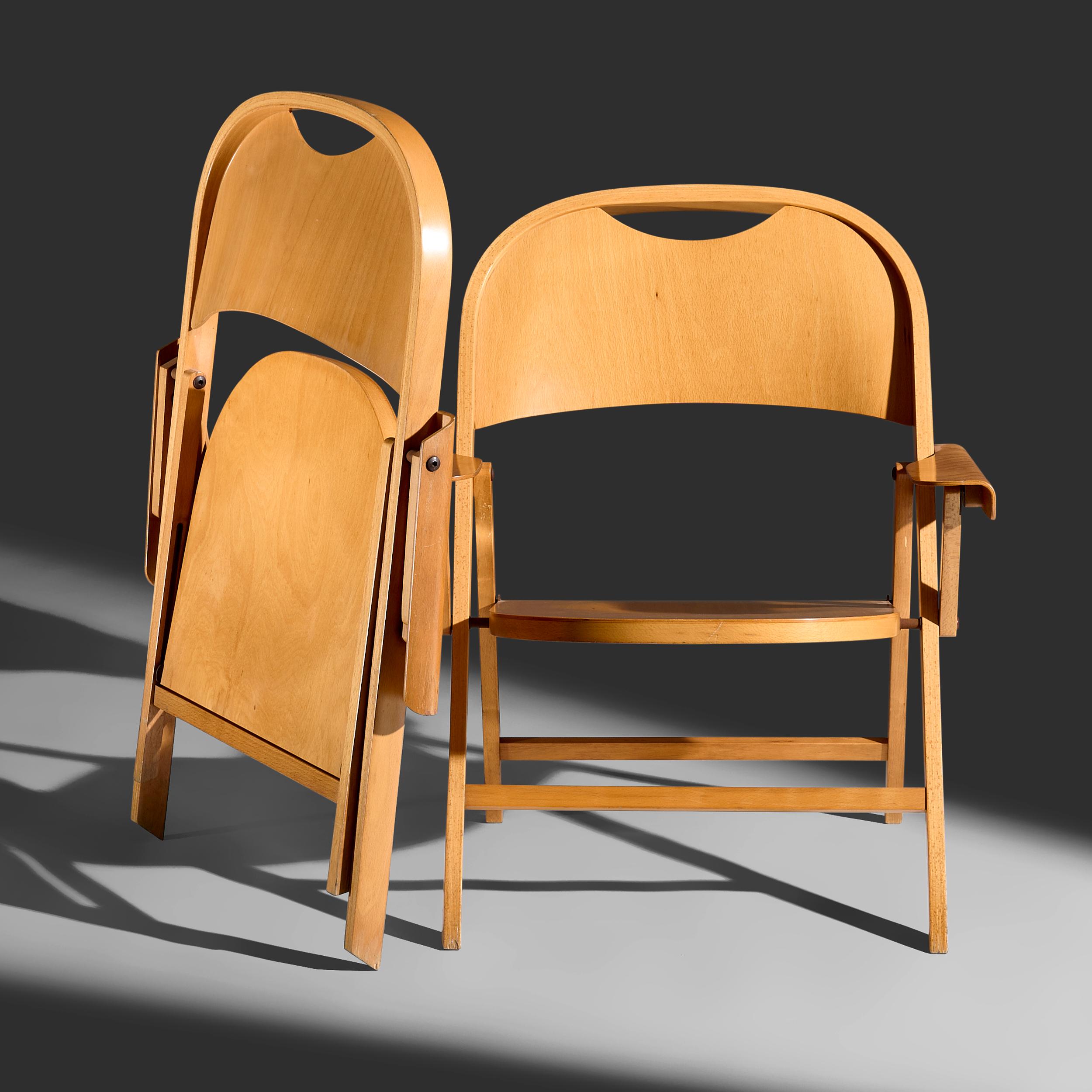 Italian Achille Castiglioni “Ginevra” Folding Armchairs for Bbb Bonachina, Italy 1979