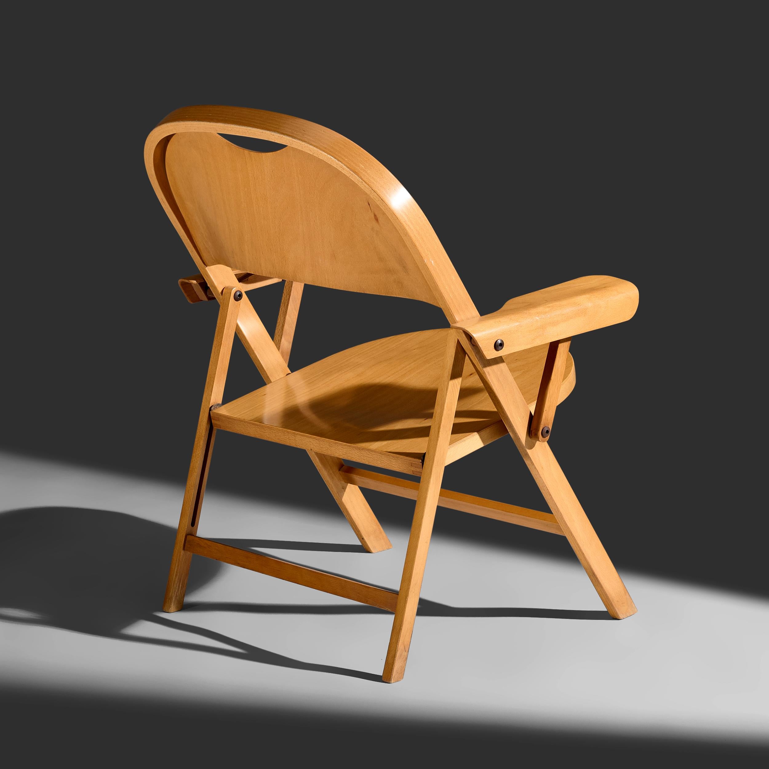 Late 20th Century Achille Castiglioni “Ginevra” Folding Armchairs for Bbb Bonachina, Italy 1979