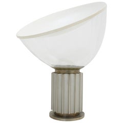 Achille Castiglioni Glass and Aluminium "Taccia" Italian Table Lamp, 1960s