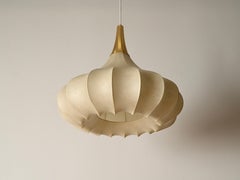 Achille Castiglioni Large Mid-Century Beige Flower "Cocoon" Pendant, Italy 1960s