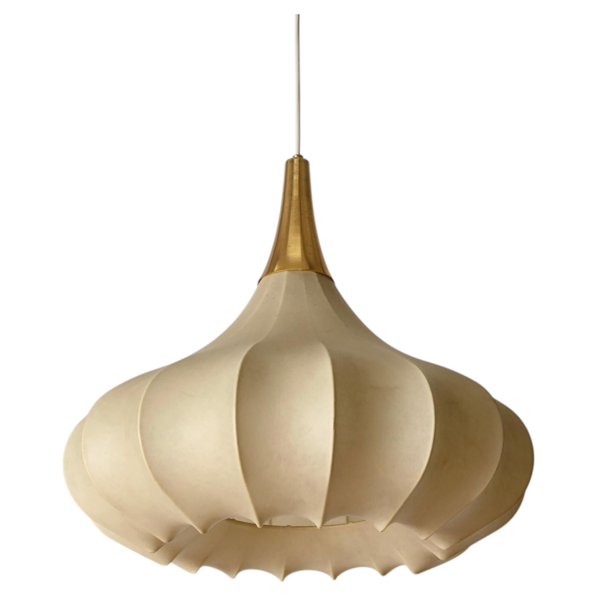 Achille Castiglioni Large Mid-Century Beige Flower "Cocoon" Pendant, Italy 1960s