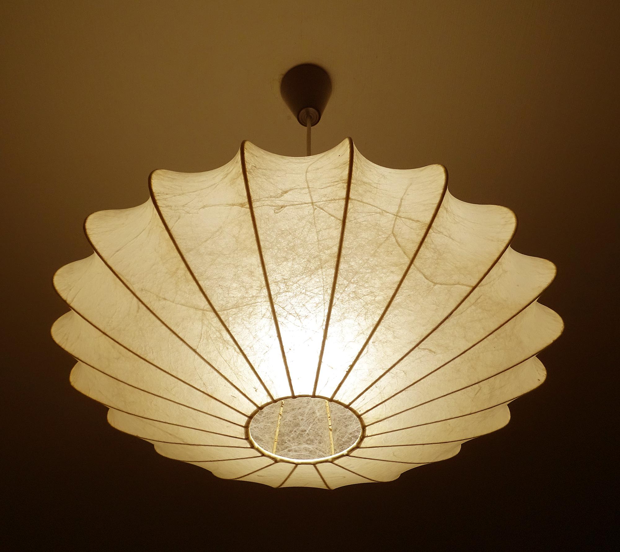 Italian Achille Castiglioni Losange Cocoon Chandelier Pendant Lamp, Midcentury Design For Sale