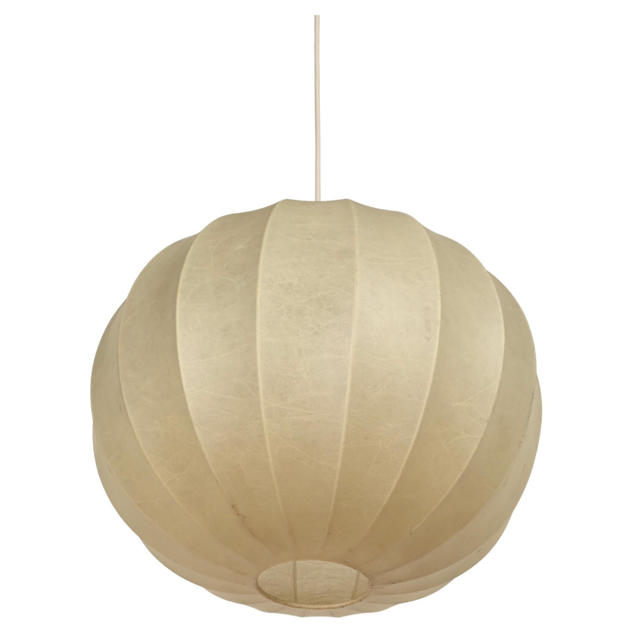Achille Castiglioni Mid-Century Beige "Cocoon" Pendant, Italy 1960s