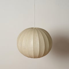 Achille Castiglioni Mid-Century Beige Round "Cocoon" Pendant, Italy 1960s