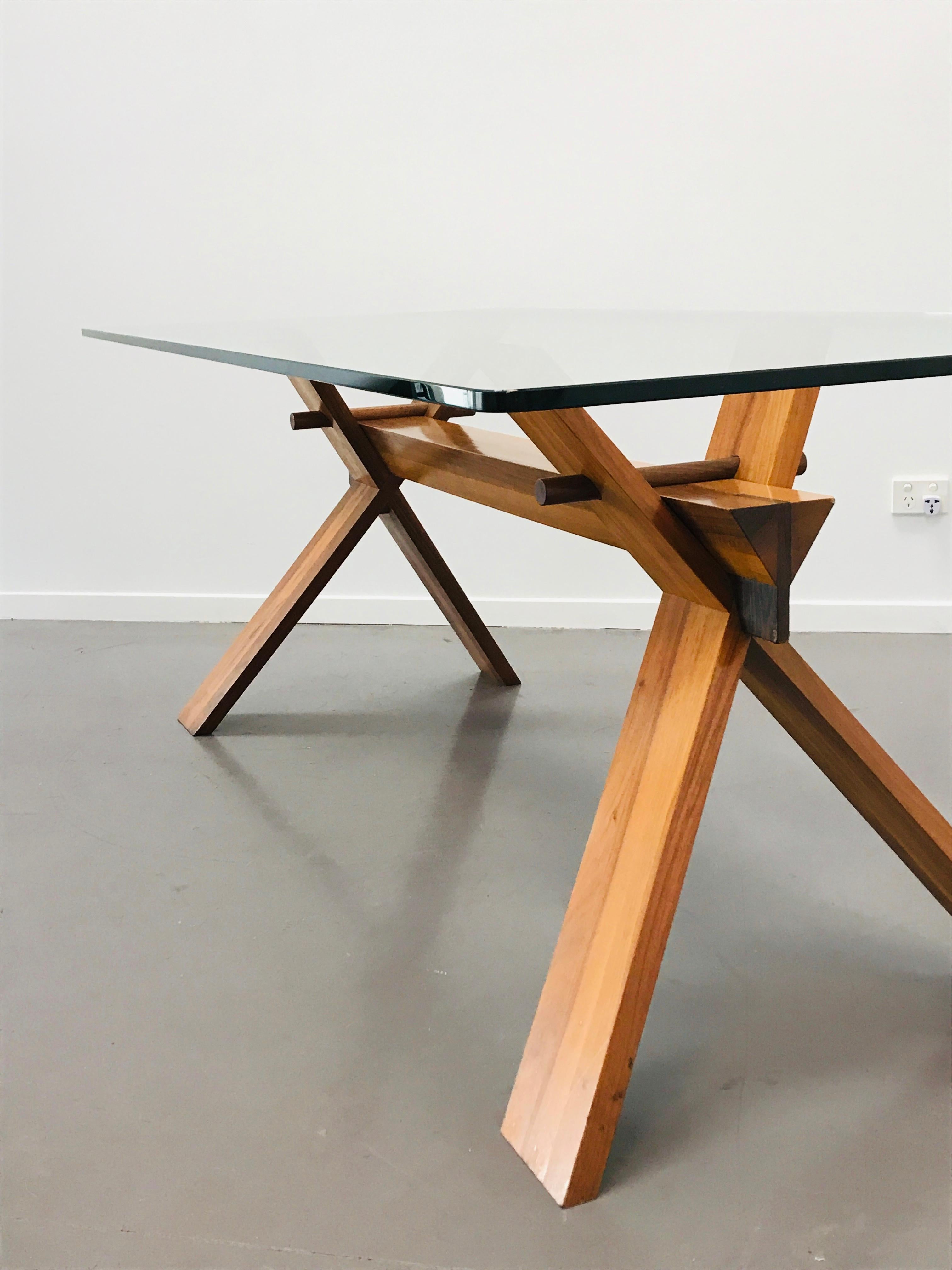 wood and glass table