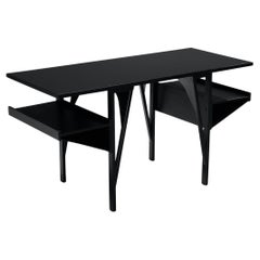 Achille Castiglioni & Paolo Ferrari Desk 'Quark' in Black Lacquered Wood 