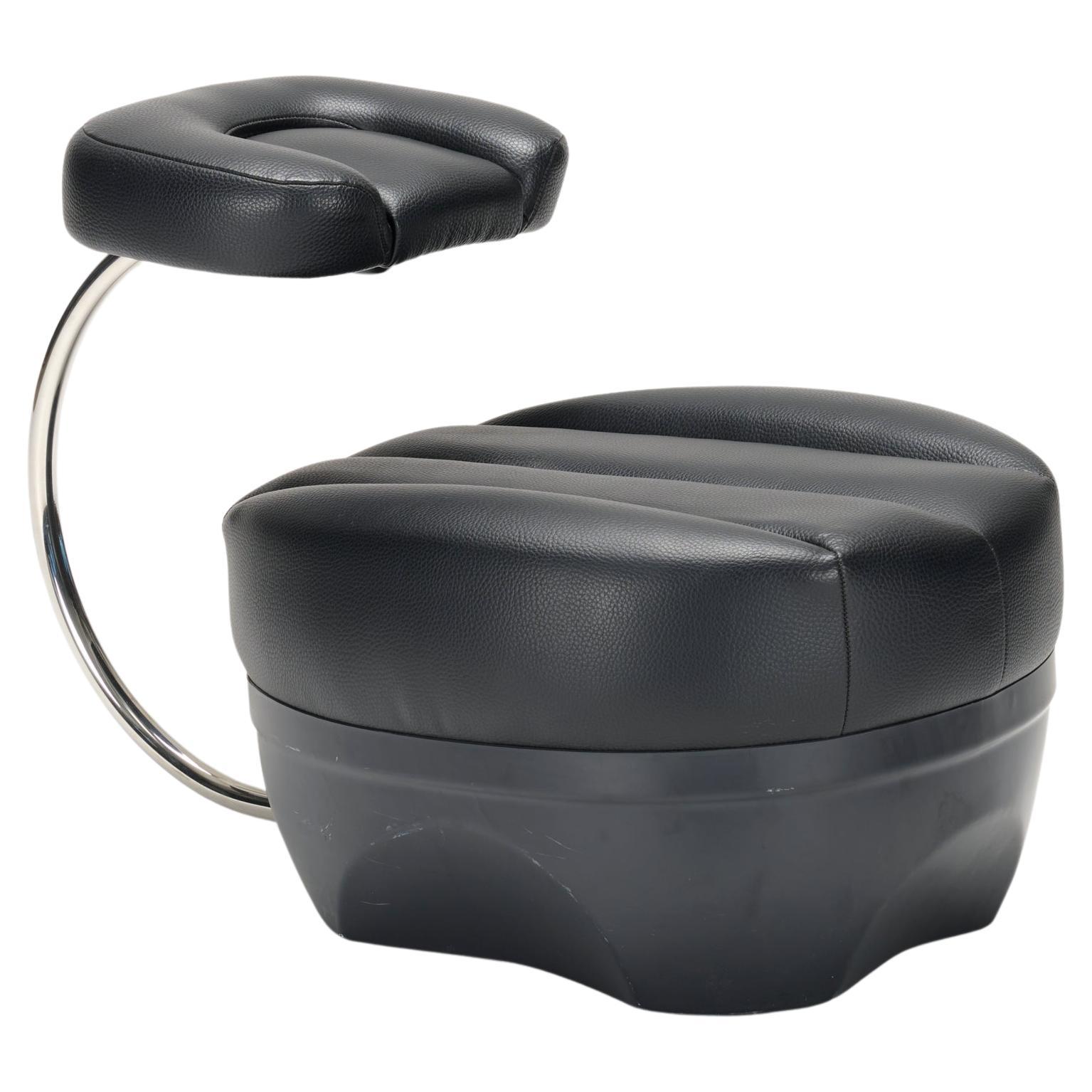 Achille Castiglioni "Primate" leather stool for Zanotta Italy, 1970