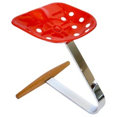 Achille Castiglioni Red Mezzadro Tractor Stool Zanotta, 1970