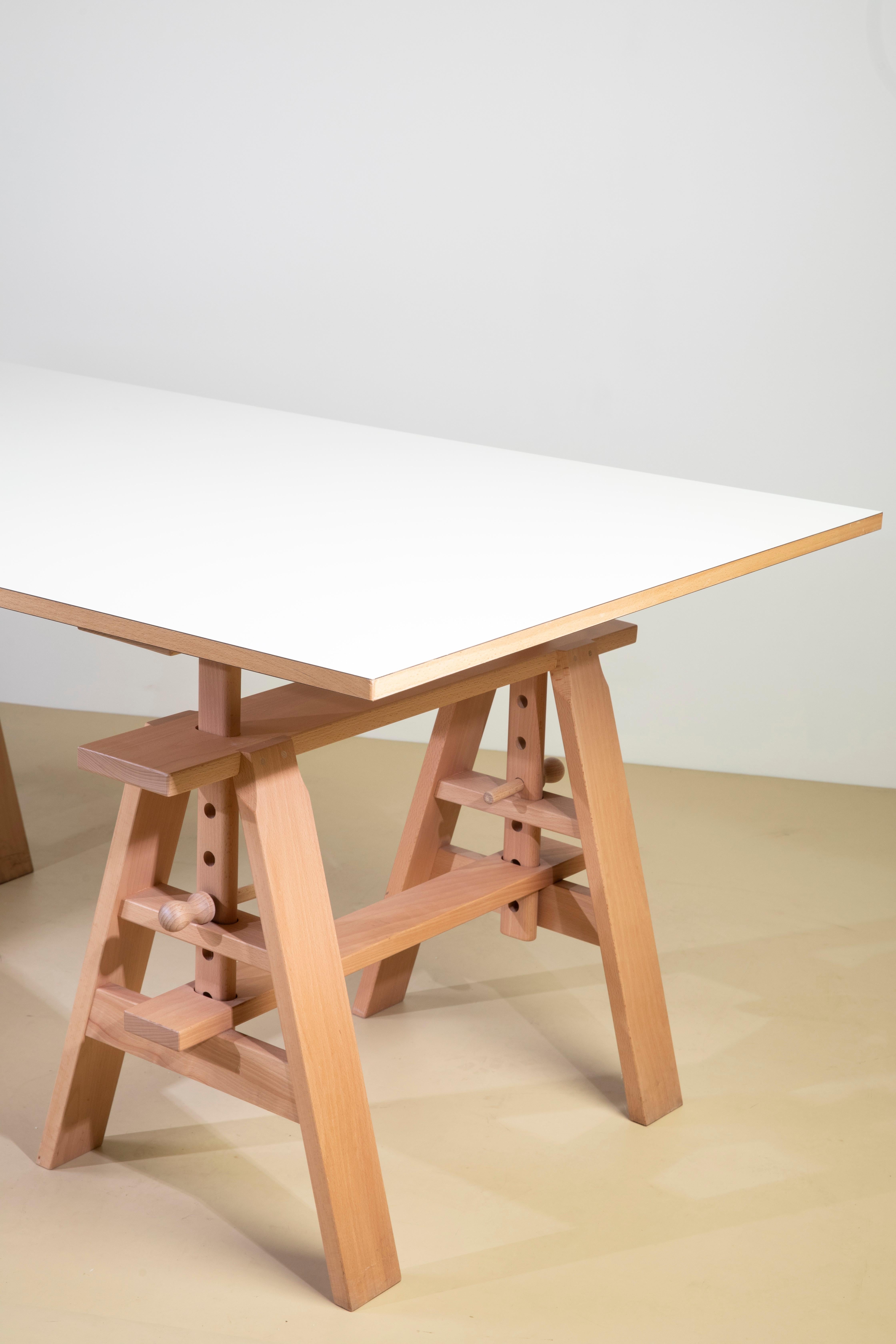 Wood Achille Castiglioni, 'Leonardo' adjustable work table, Zanotta, 1970s For Sale