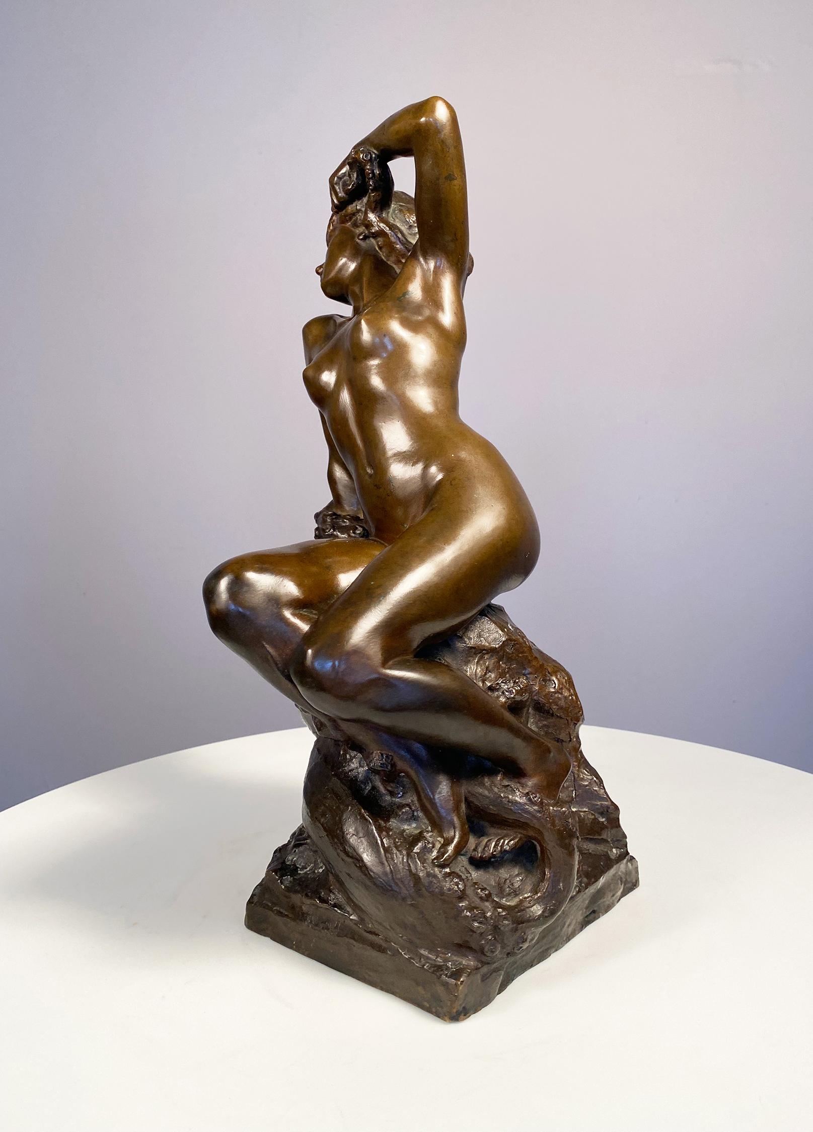 Pathos - Gold Figurative Sculpture by Achille d' Orsi