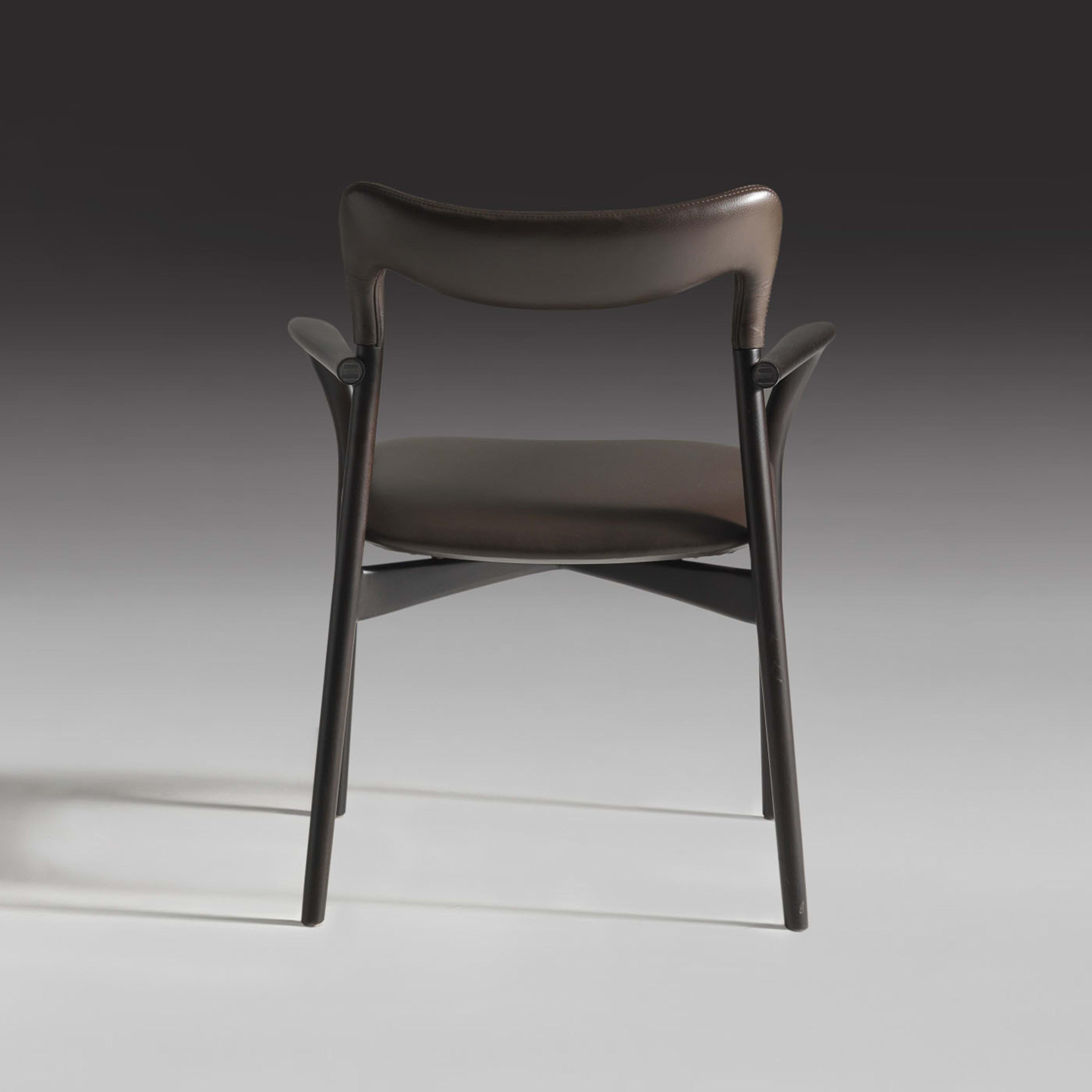 Contemporary Achille Dark Leather Chair For Sale