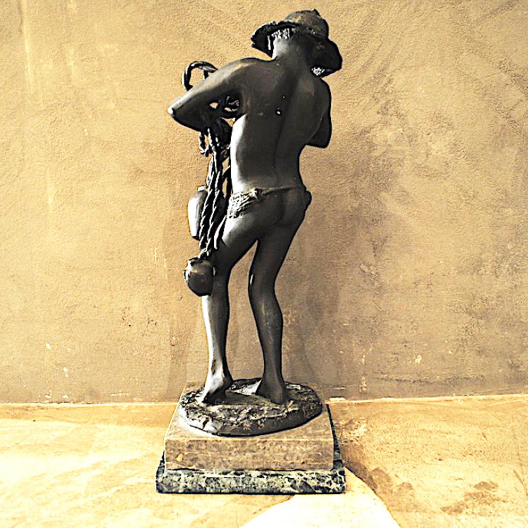 Arte popolare Scultura Pescatorello di Achille D'Orsi, primi anni del 1900 in vendita