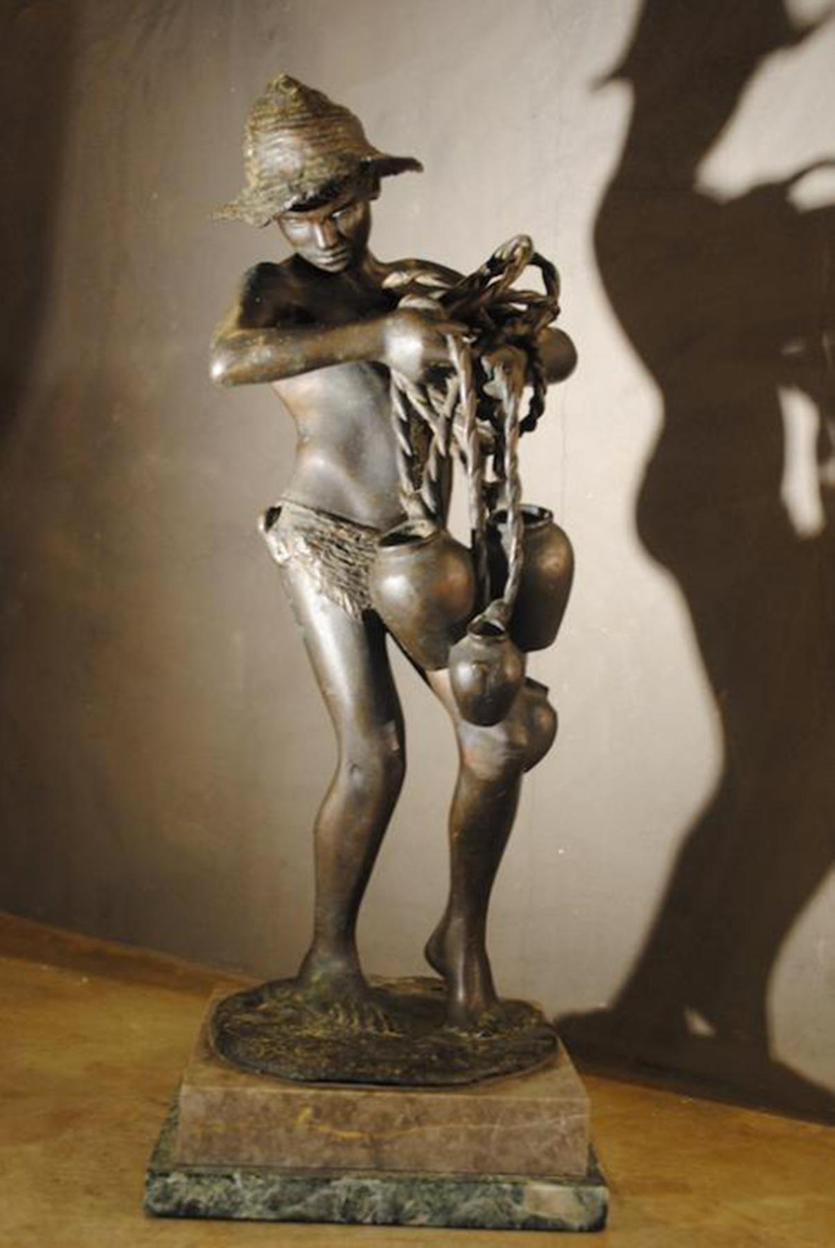 Achille D'Orsi Sculpture Pescatorello, Early 1900s In Good Condition For Sale In bari, IT