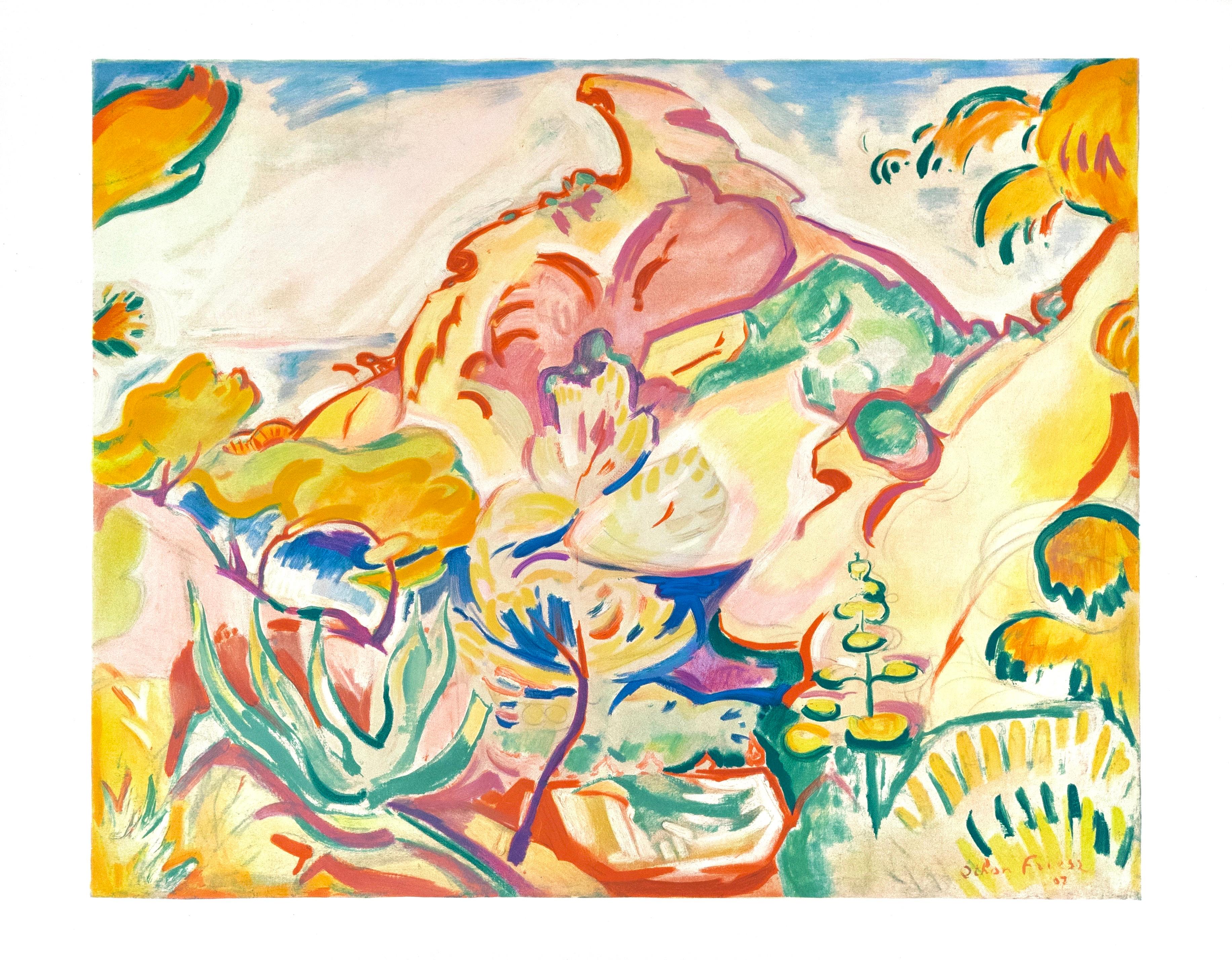 Achille-Emile Othon Friesz, Landscape at La Ciotat, Fauves, VII, 1972 (after) For Sale 4
