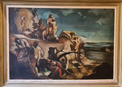 Circle of Othon Friesz, Le Naufrage, Large Scale Oil on Canvas