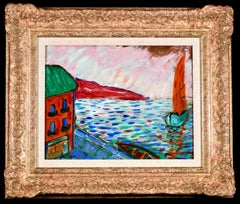 Etude Barque au Quai - Normandy - Post Impressionist Seascape Oil - Othon Friesz