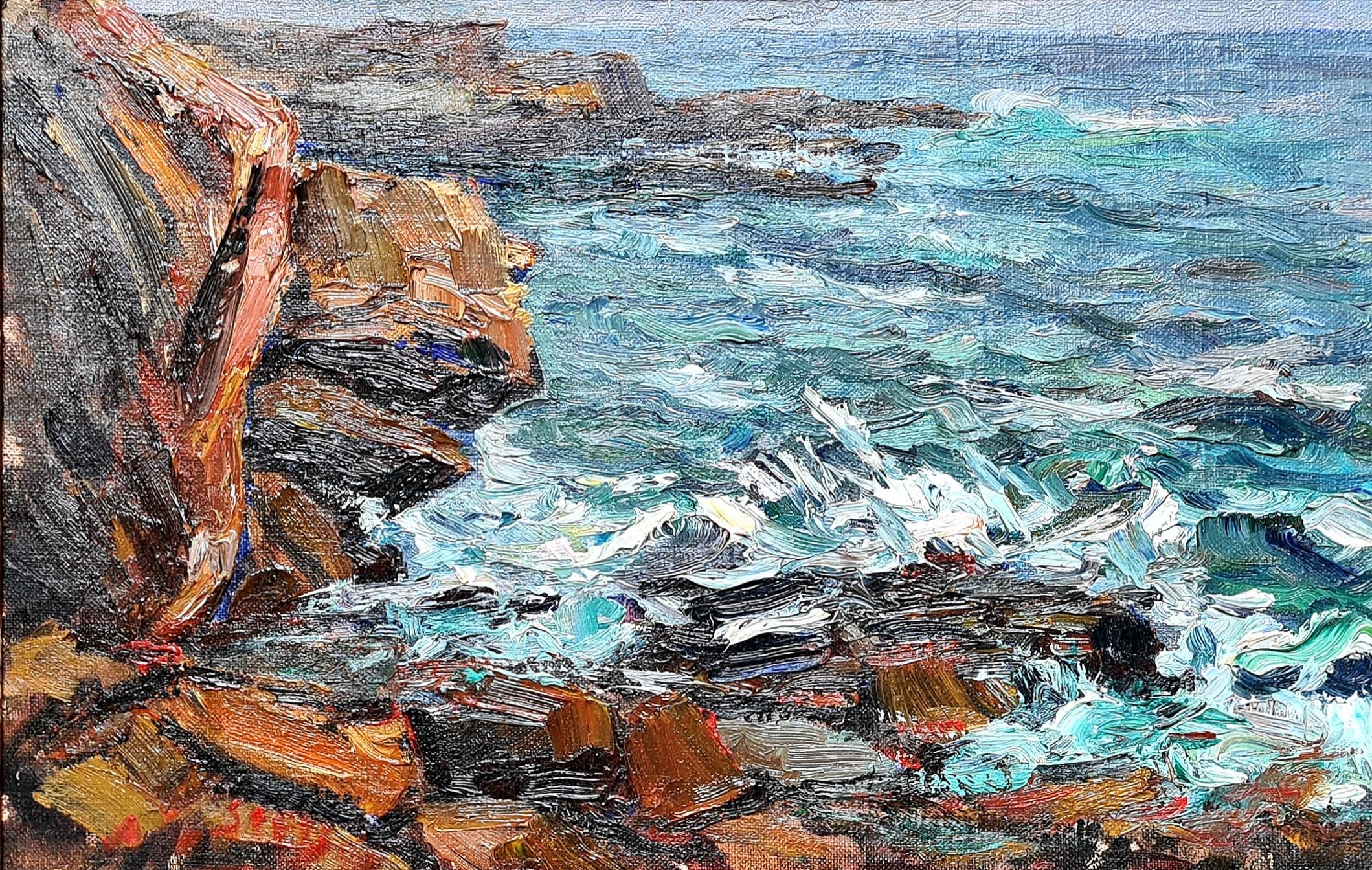 Expressionist Seascape, Bord de la Mer, Cassis, South of France - Painting by Achille-Émile Othon Friesz