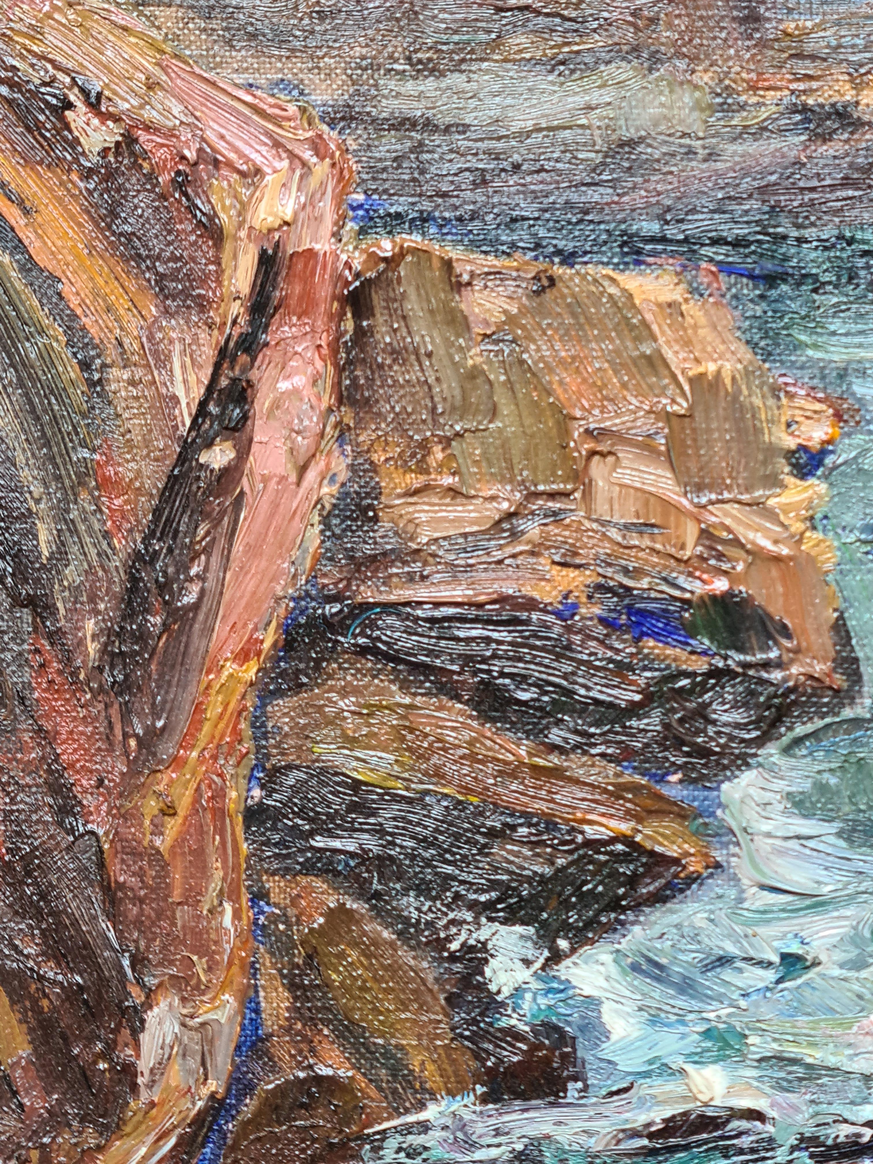 Expressionist Seascape, Bord de la Mer, Cassis, South of France For Sale 1