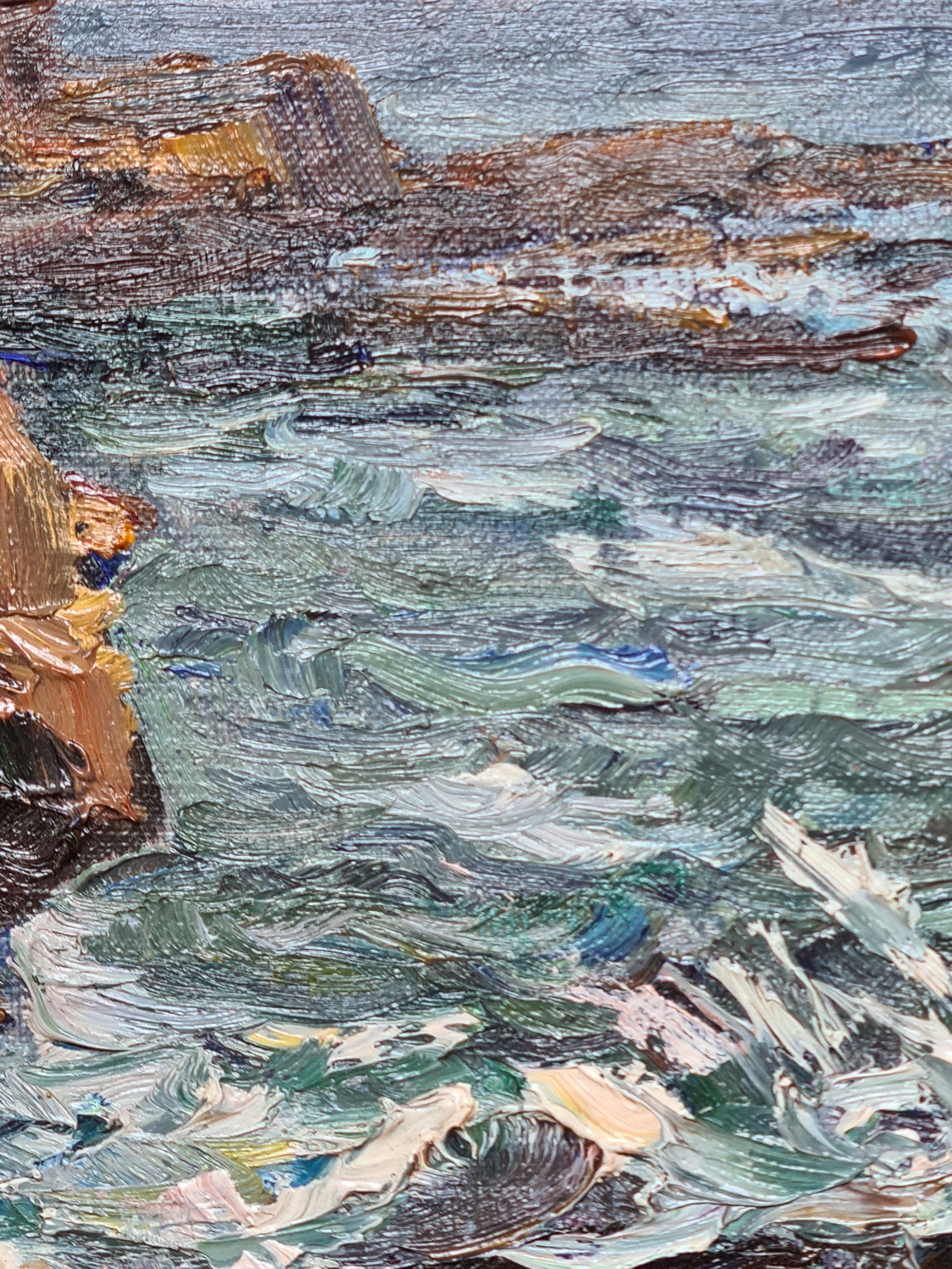 Expressionist Seascape, Bord de la Mer, Cassis, South of France For Sale 2