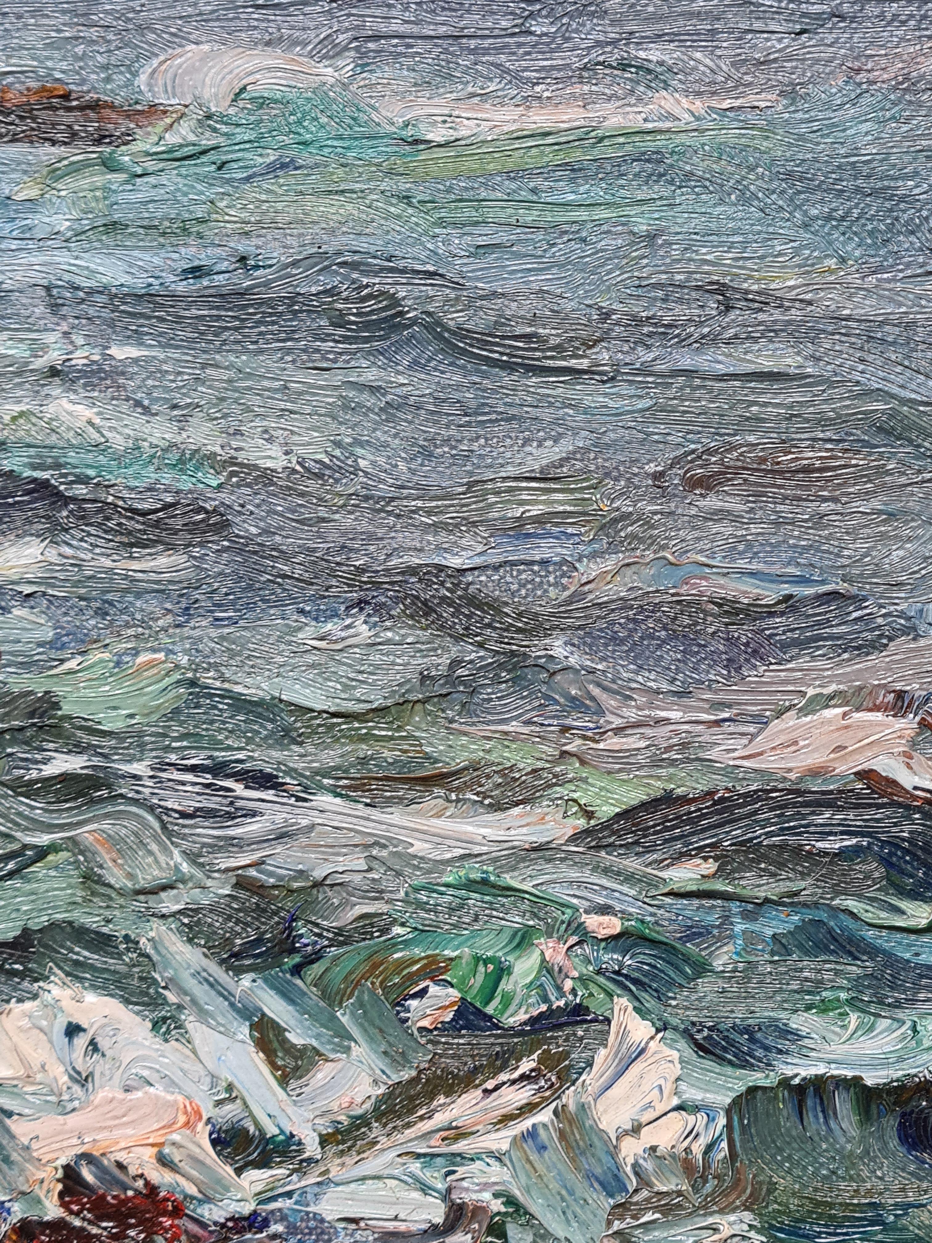 Expressionist Seascape, Bord de la Mer, Cassis, South of France For Sale 3