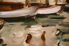 Fauv Impressionist harbor scene, "Sailboats at the Quai du Parti, Toulon"