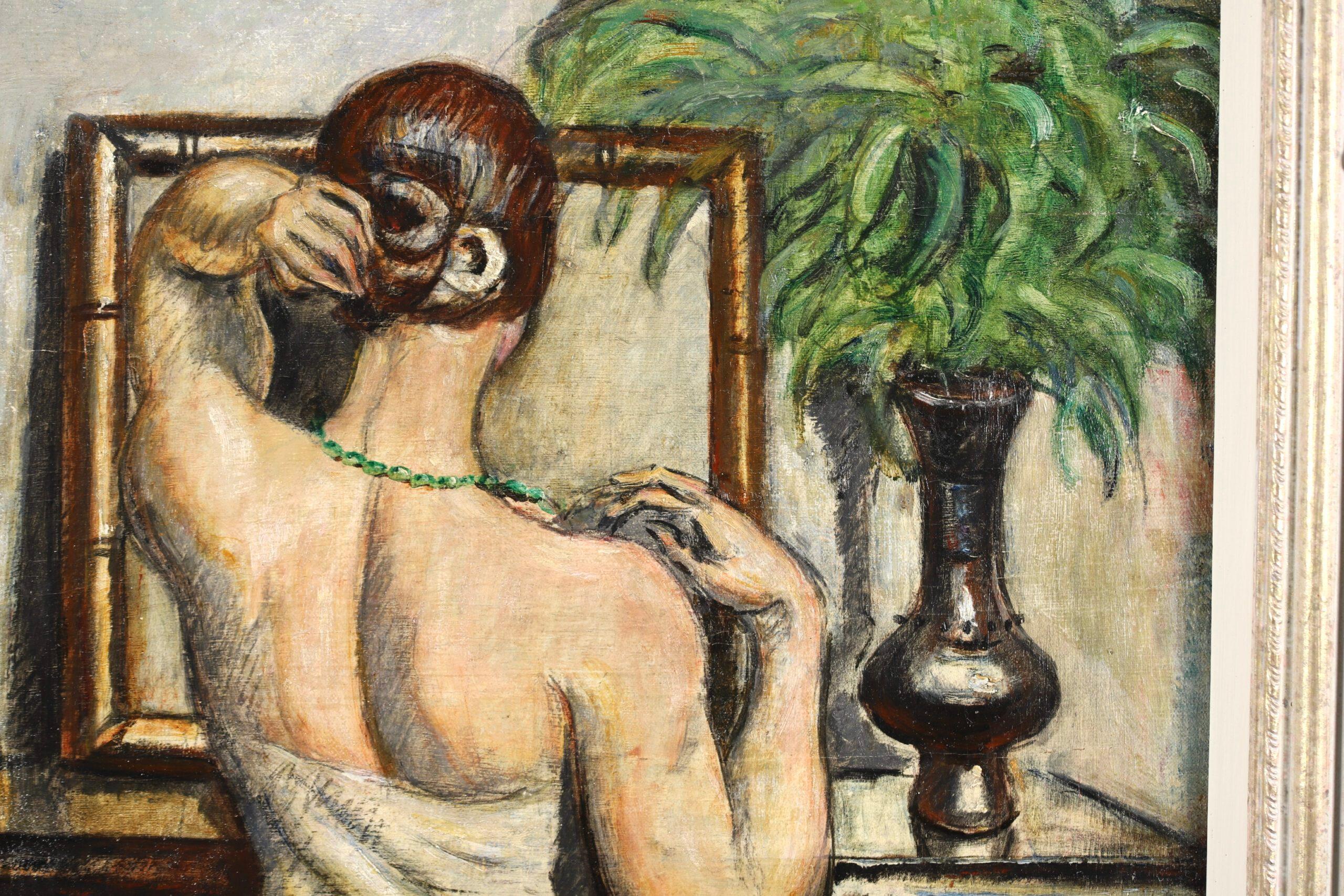 Nu dans un miroir - Post Impressionist Figurative Oil Painting by Othon Friesz 8