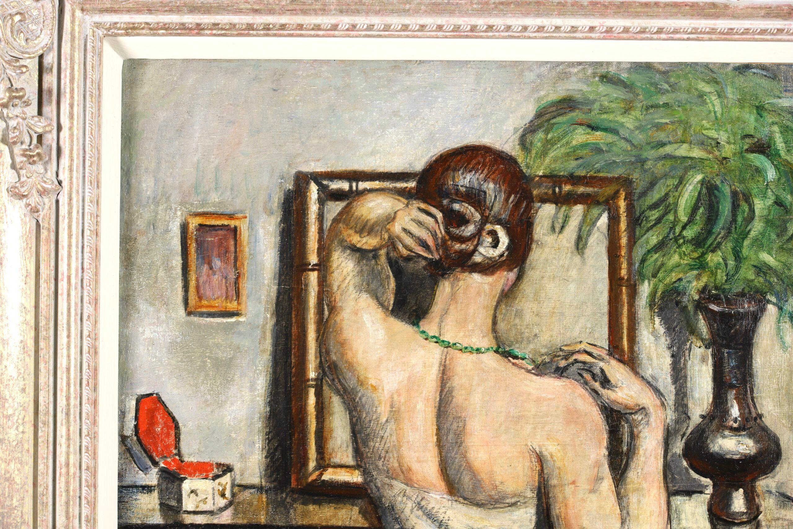 Nu dans un miroir - Post Impressionist Figurative Oil Painting by Othon Friesz 1