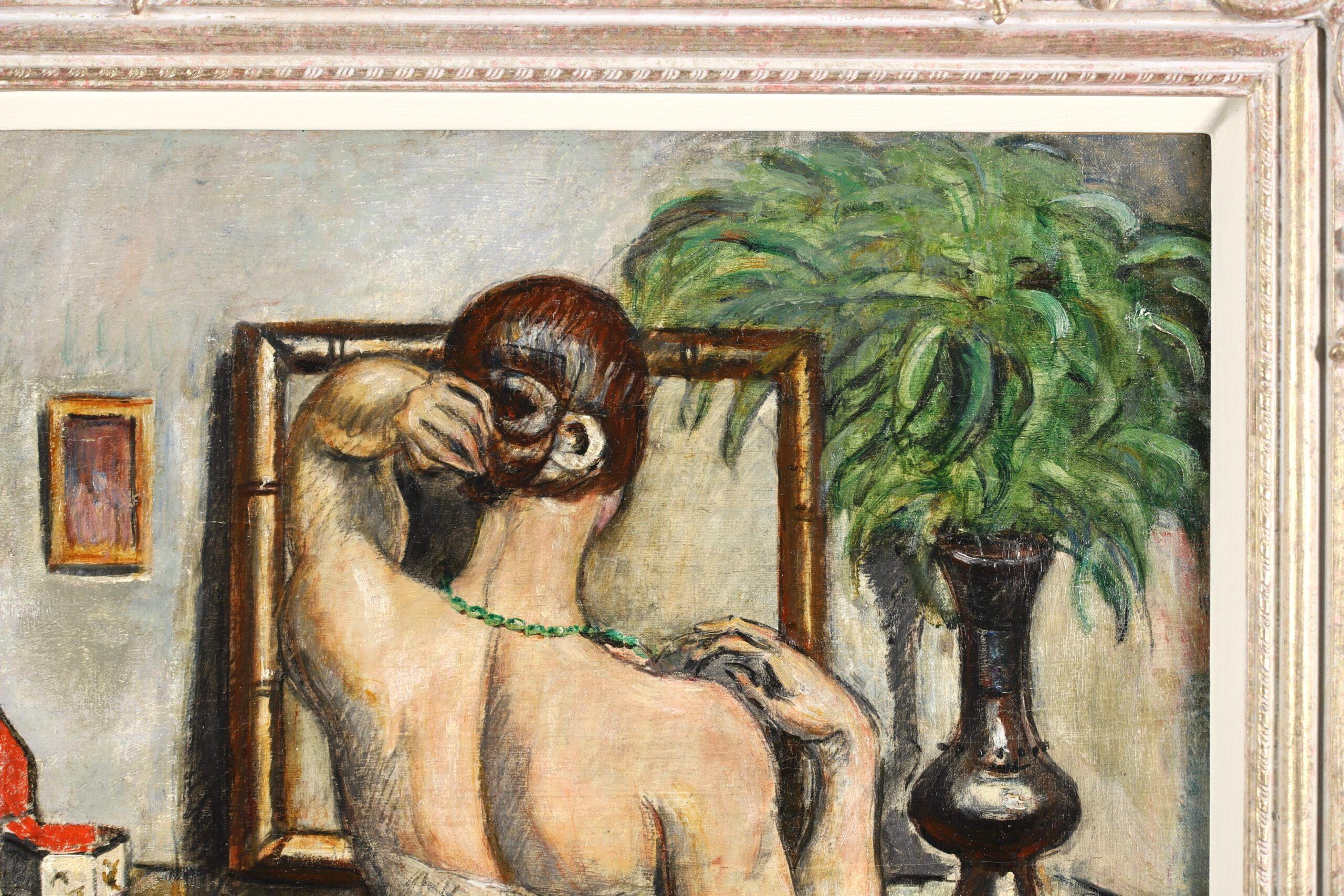 Nu dans un miroir - Post Impressionist Figurative Oil Painting by Othon Friesz 2
