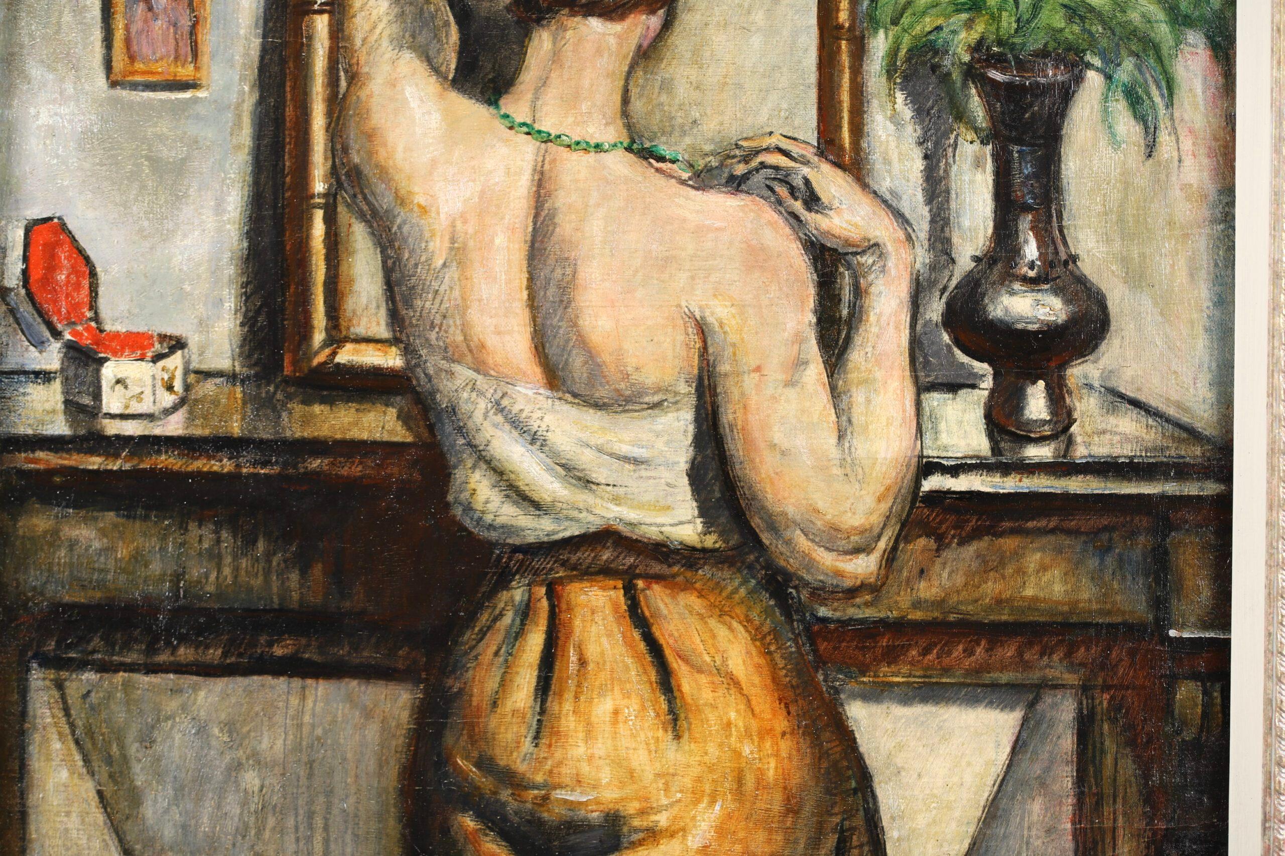 Nu dans un miroir - Post Impressionist Figurative Oil Painting by Othon Friesz 3