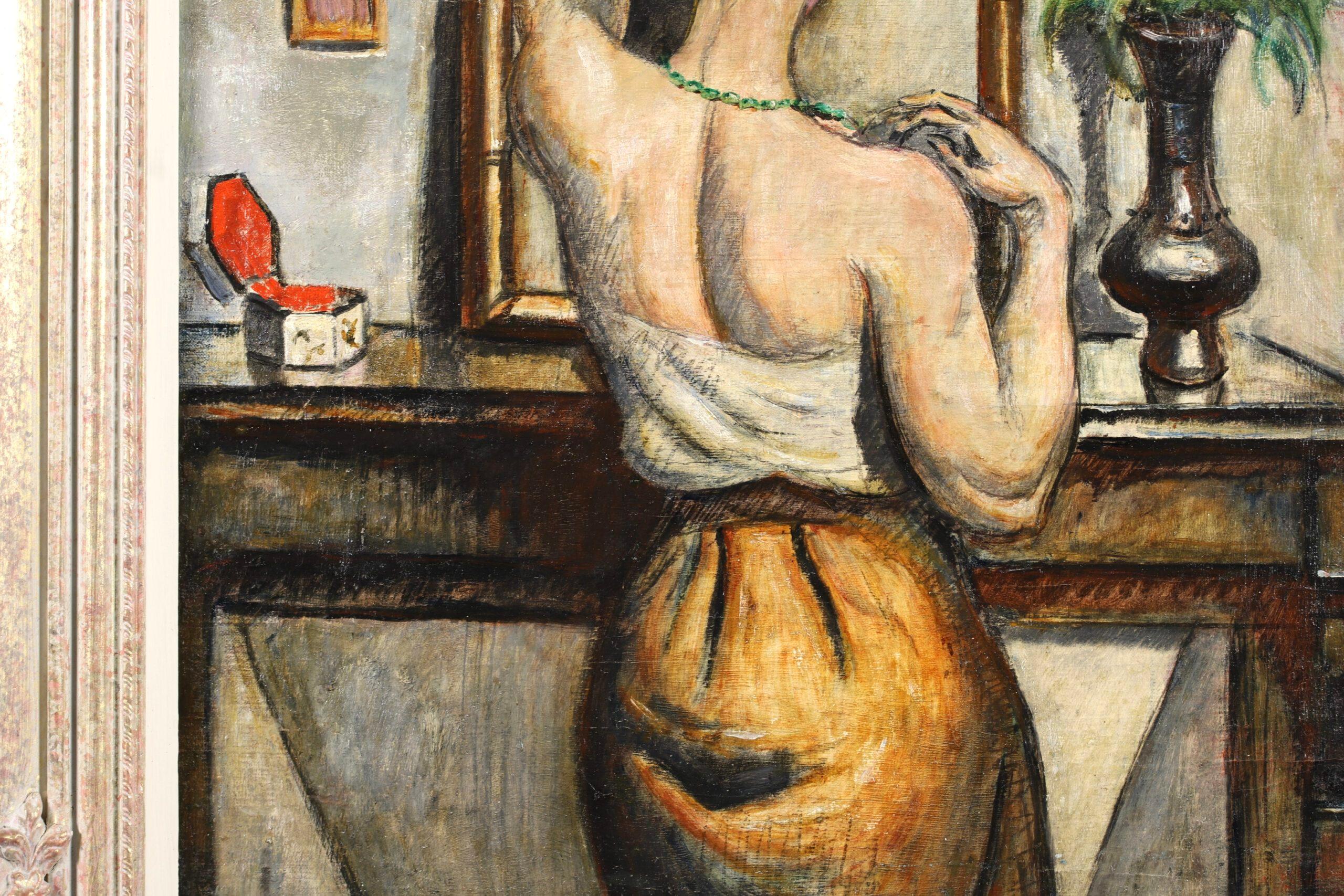 Nu dans un miroir - Post Impressionist Figurative Oil Painting by Othon Friesz 4