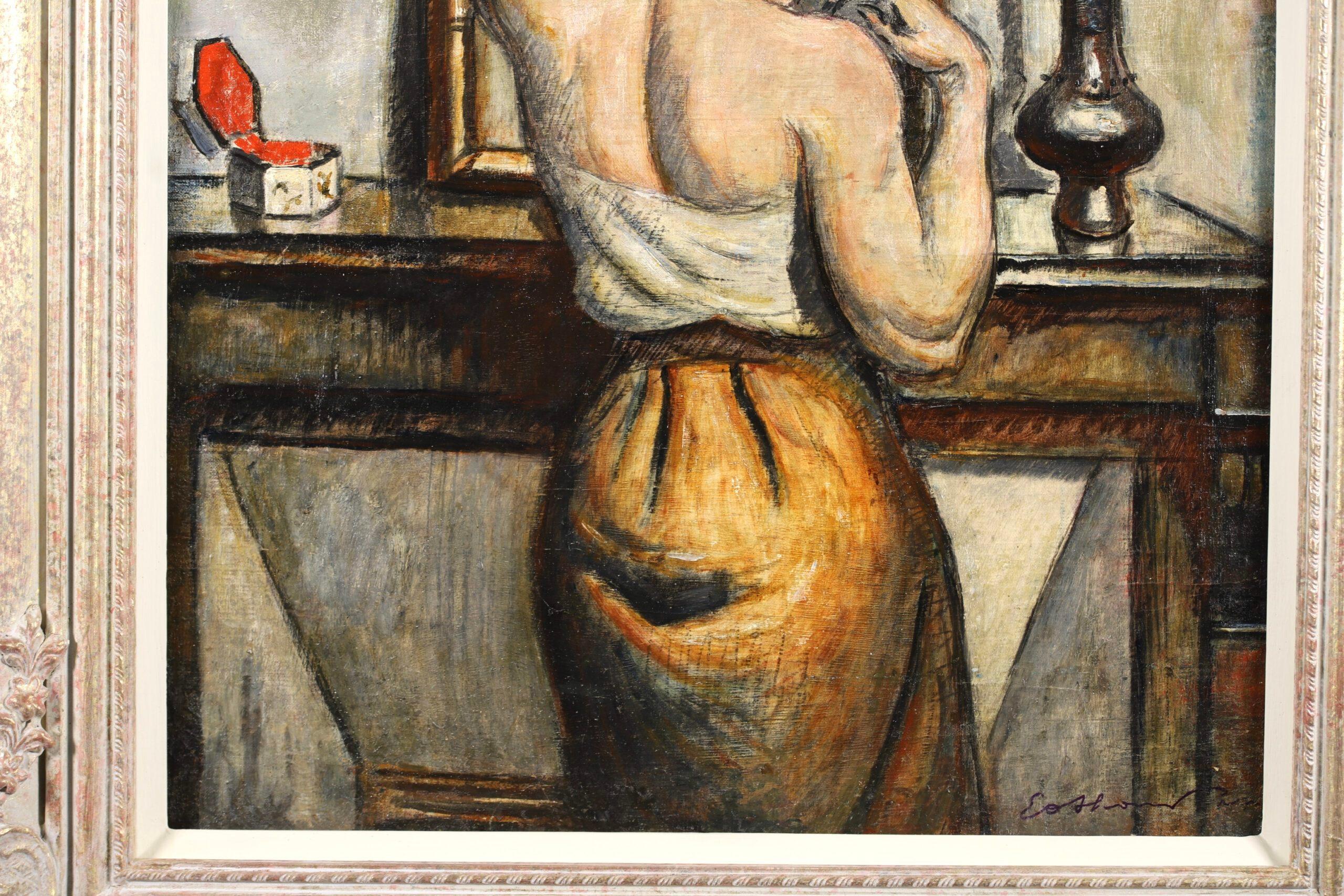 Nu dans un miroir - Post Impressionist Figurative Oil Painting by Othon Friesz 5