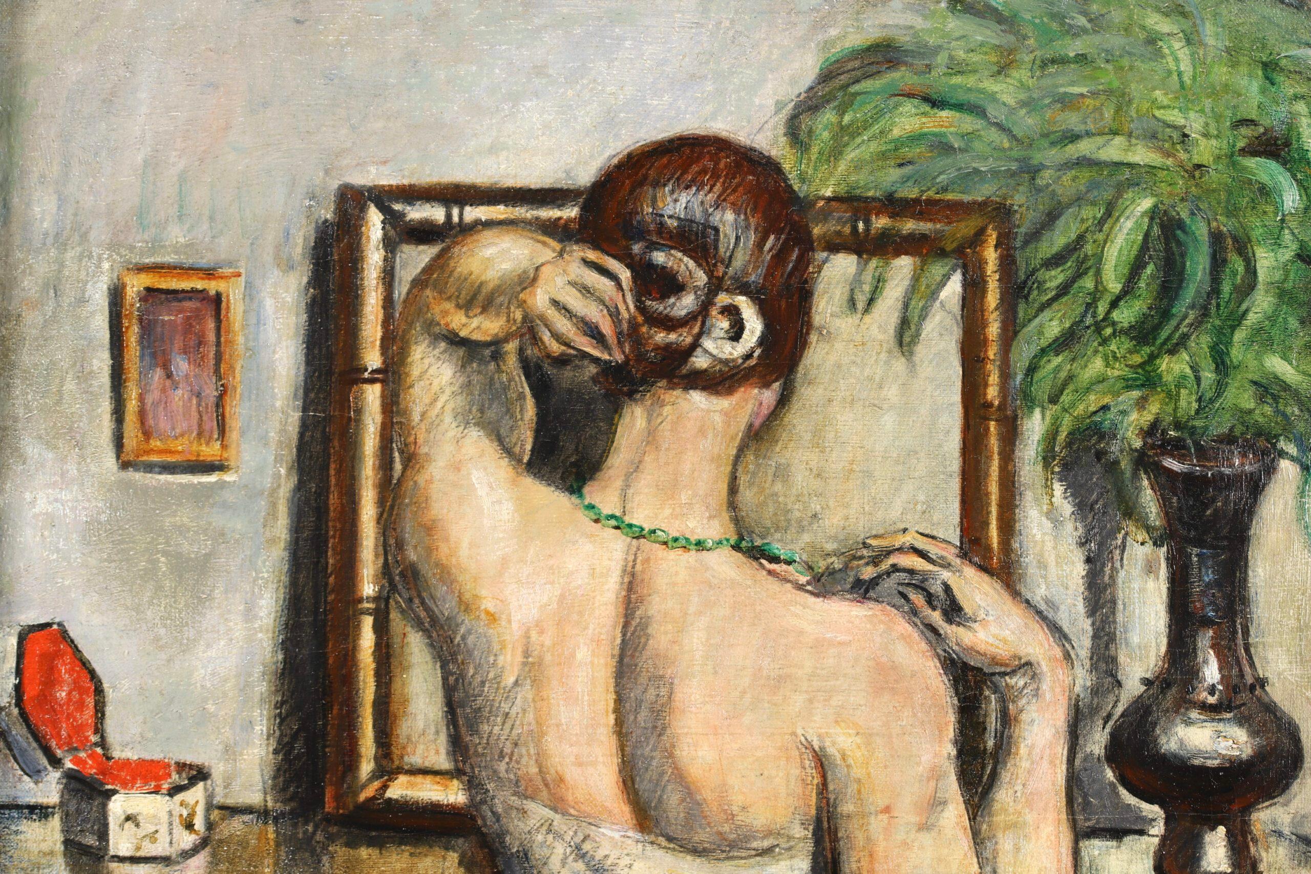 Nu dans un miroir - Post Impressionist Figurative Oil Painting by Othon Friesz 7
