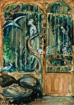 The Aviary - 20th Century Post Impressionist Oil, Exotic Birds by Othon Friesz