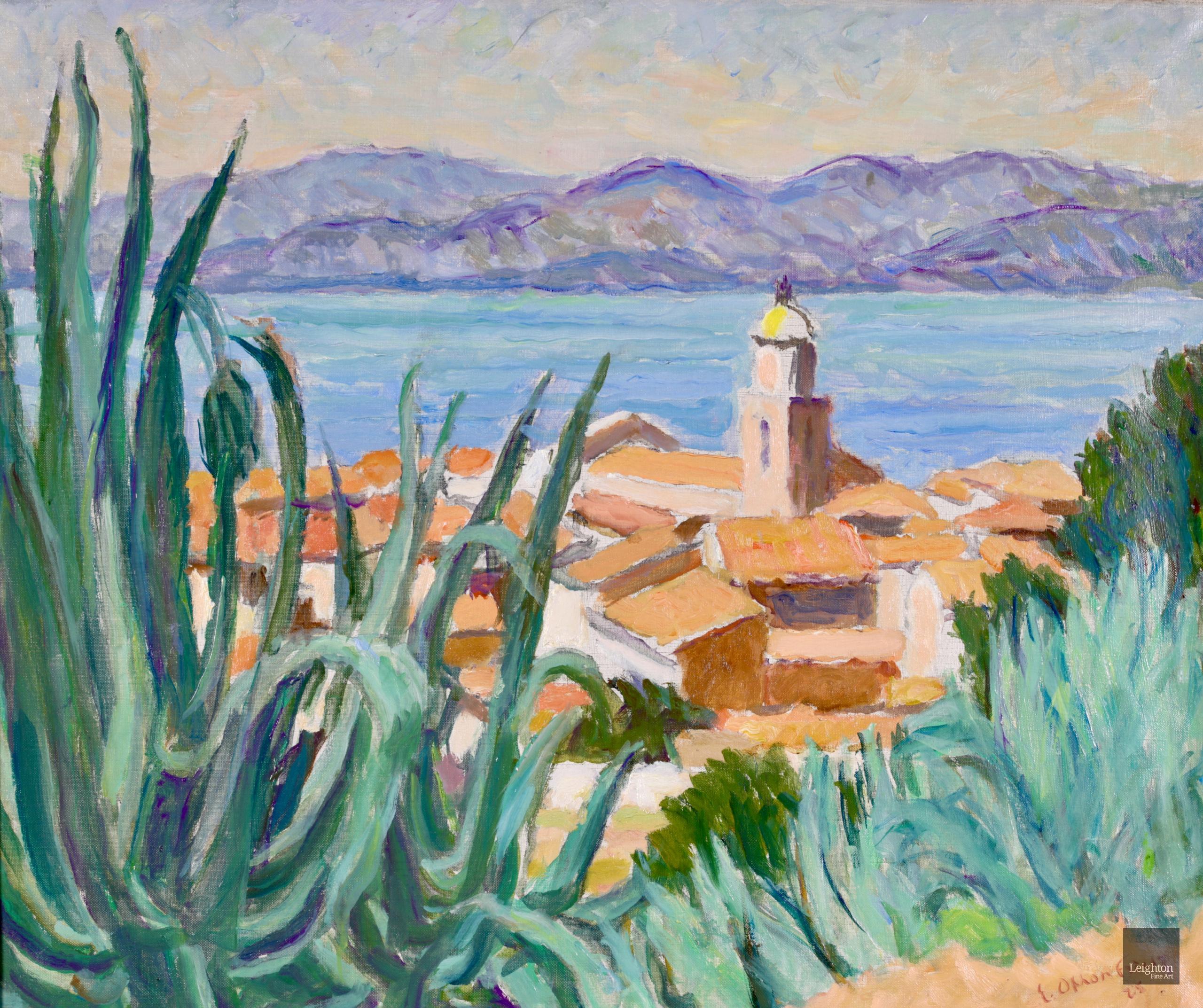 Vue de Saint Tropez - Post Impressionist Oil, Coastal Landscape by Othon Friesz - Painting by Achille-Émile Othon Friesz
