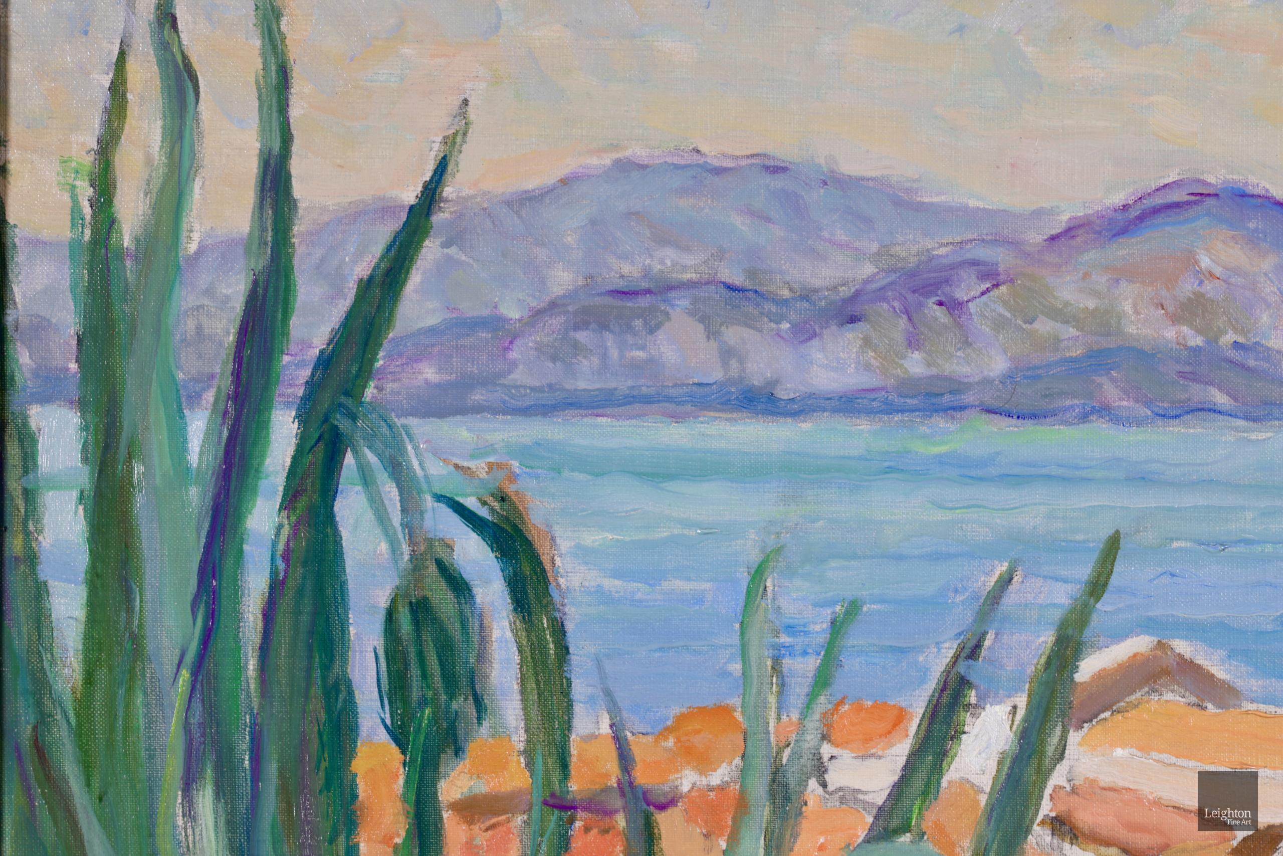 Vue de Saint Tropez - Post Impressionist Oil, Coastal Landscape by Othon Friesz - Post-Impressionist Painting by Achille-Émile Othon Friesz