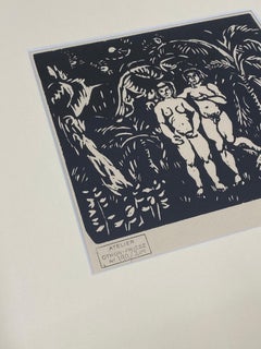 Achille-Emile Othon Friesz „Adam und Eve im Paradies“ Holzschnitt um 1910