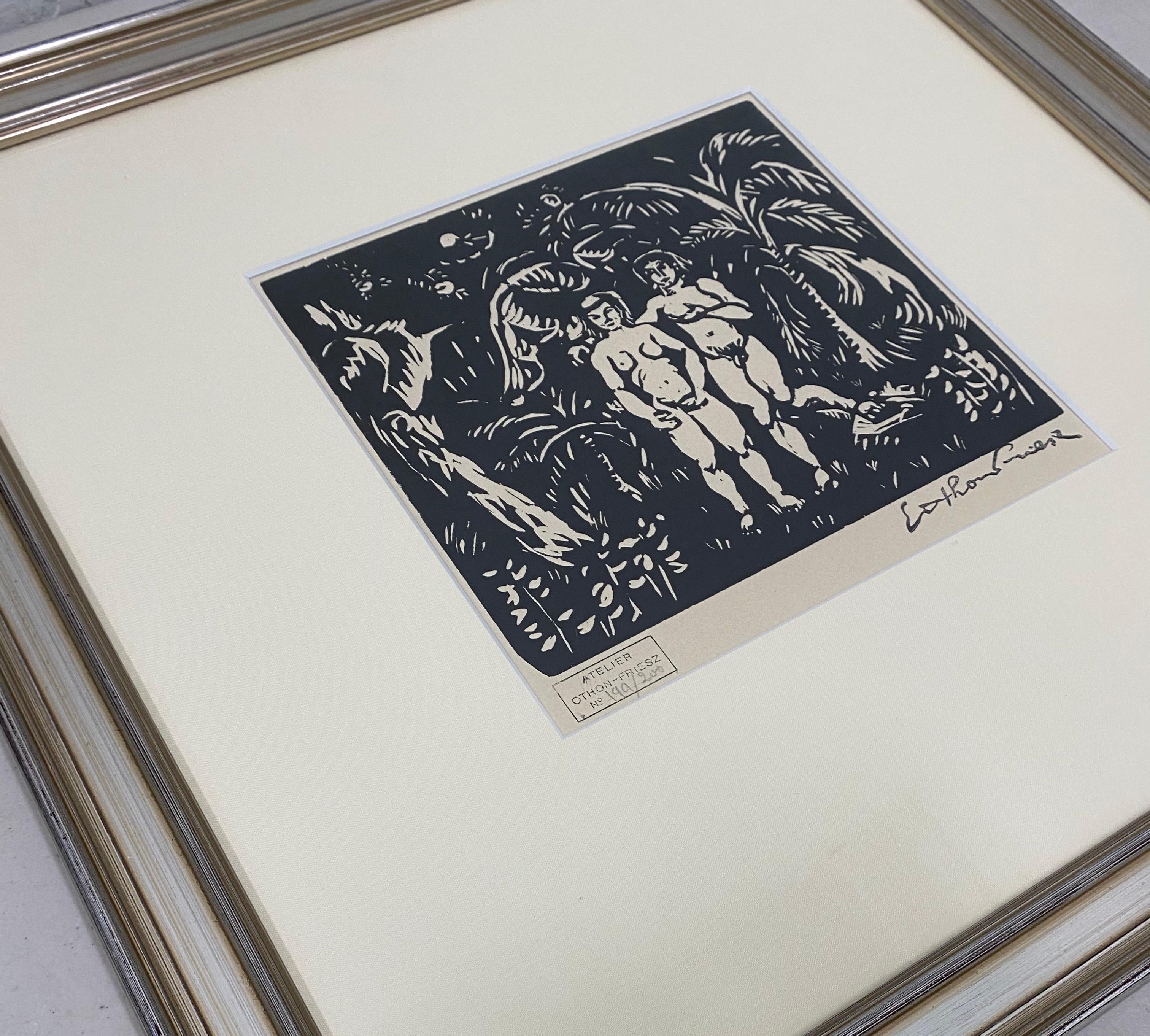 Achille-Emile Othon Friesz « Adam et Ève au paradis », gravure sur bois, vers 1910 en vente 2